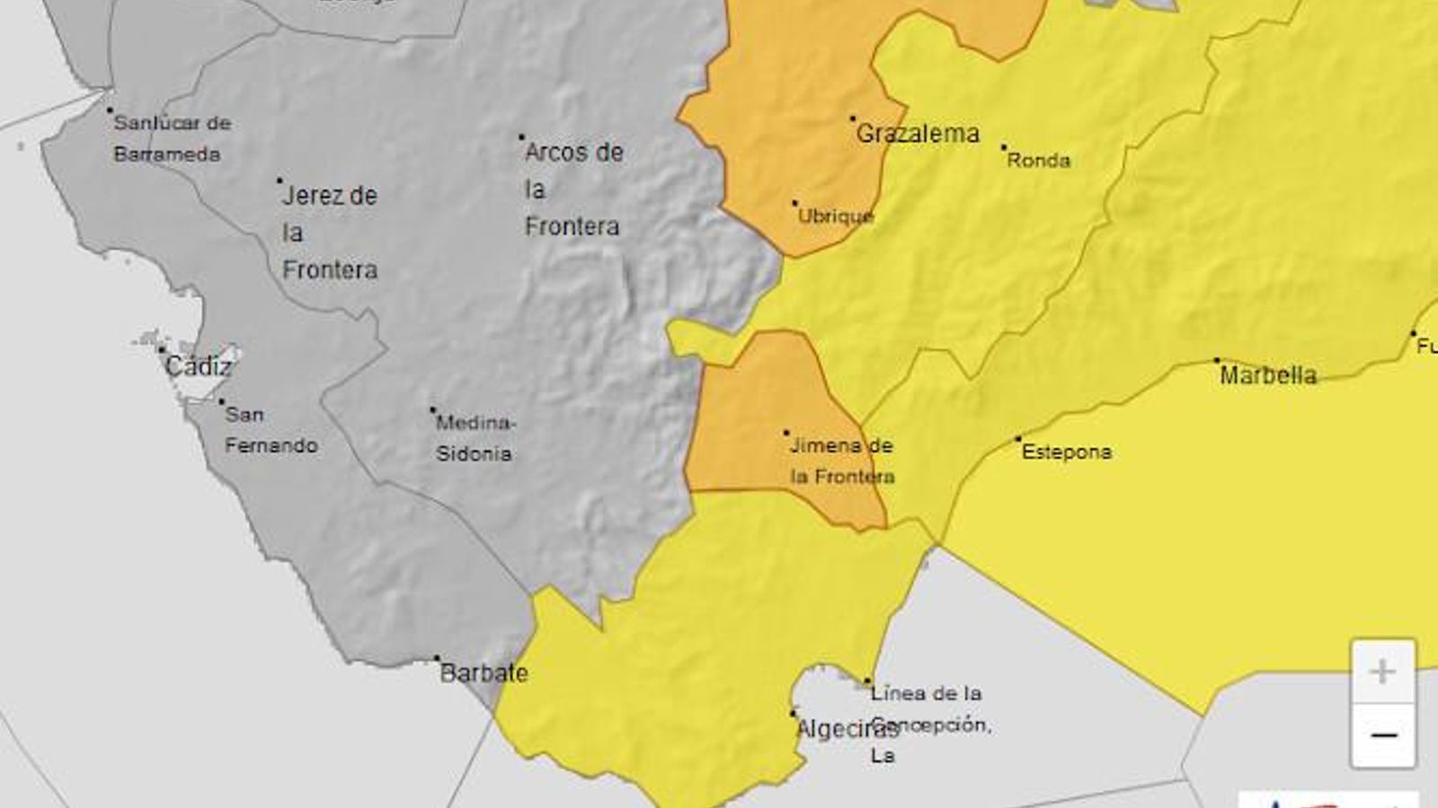Avisos activos este jueves en la provincia.