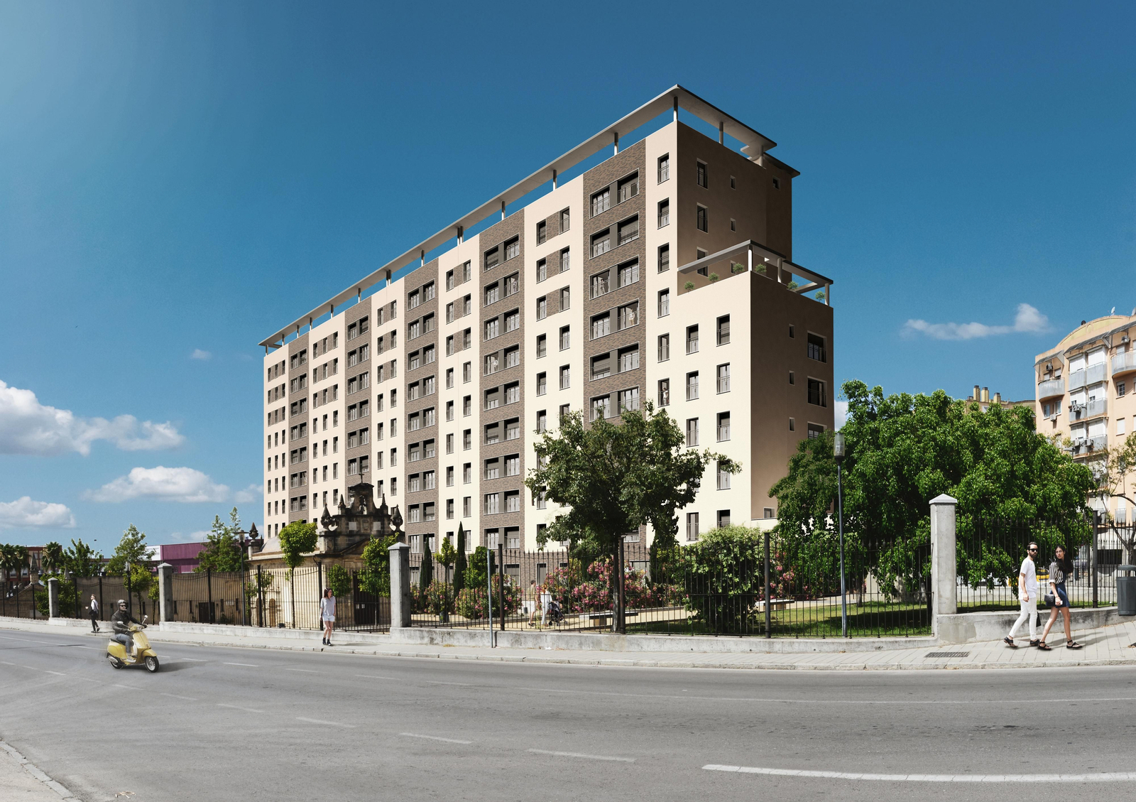 Infografía del exterior del edificio.