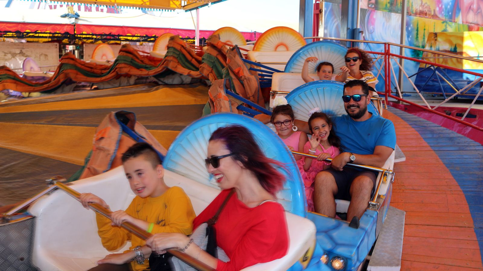 Una de las atracciones en funcionamiento a primera hora de la tarde