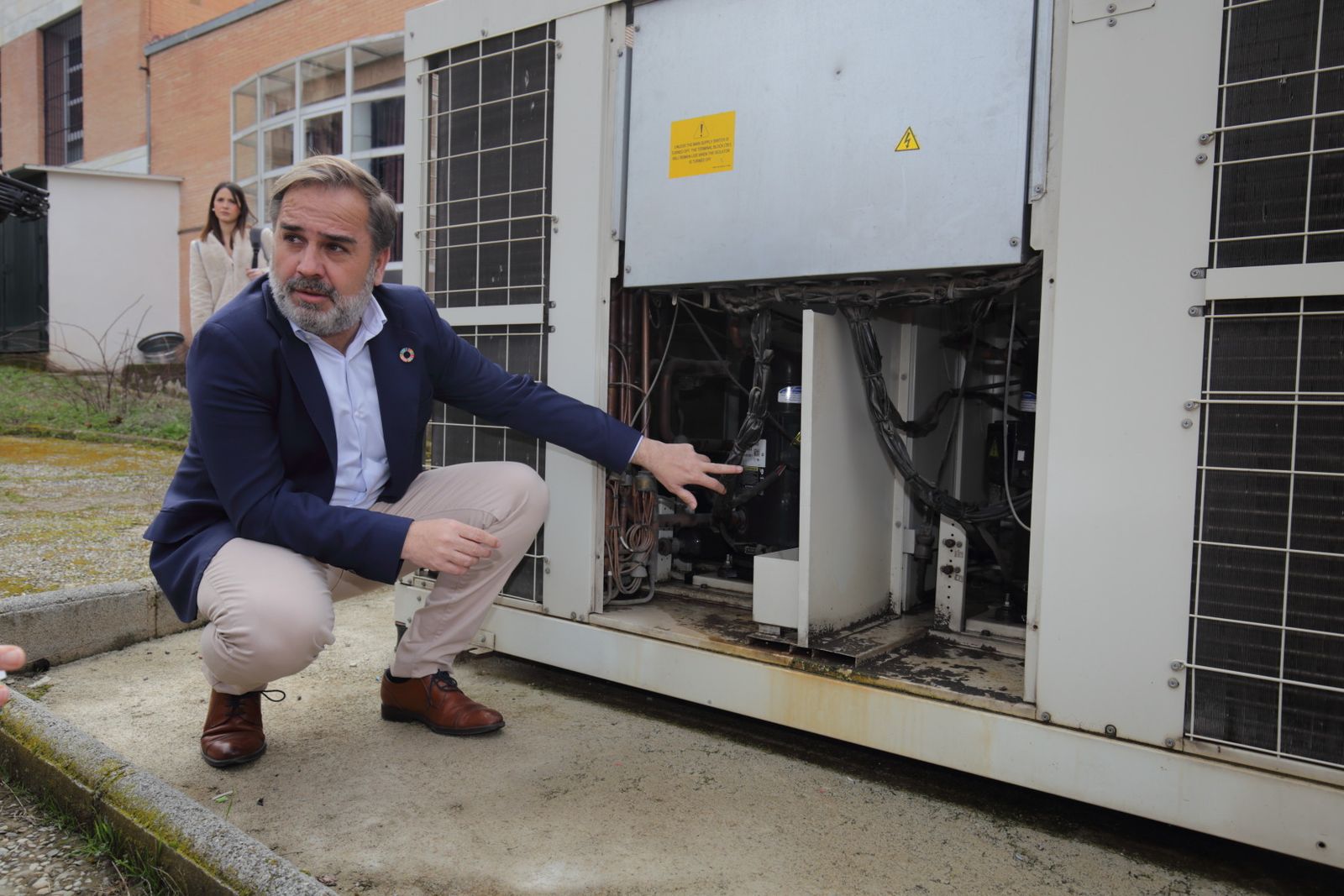 Jacobo Calvo, concejal de Mantenimiento, en la visita a las actuaciones.