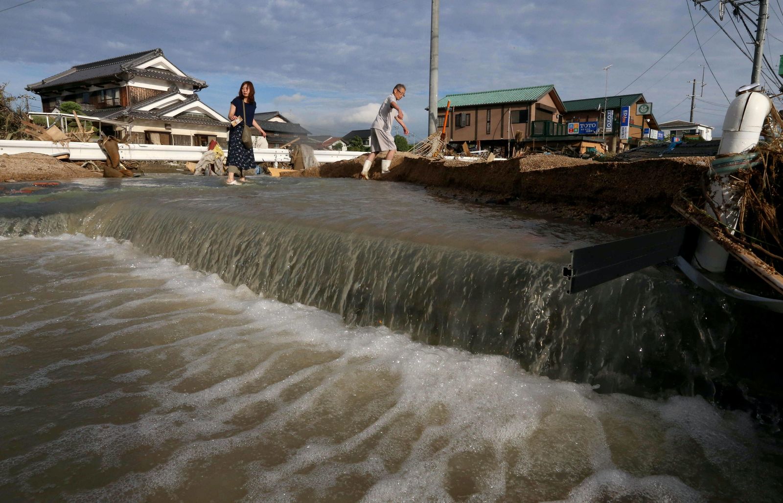 Imágenes de las lluvias en Japón