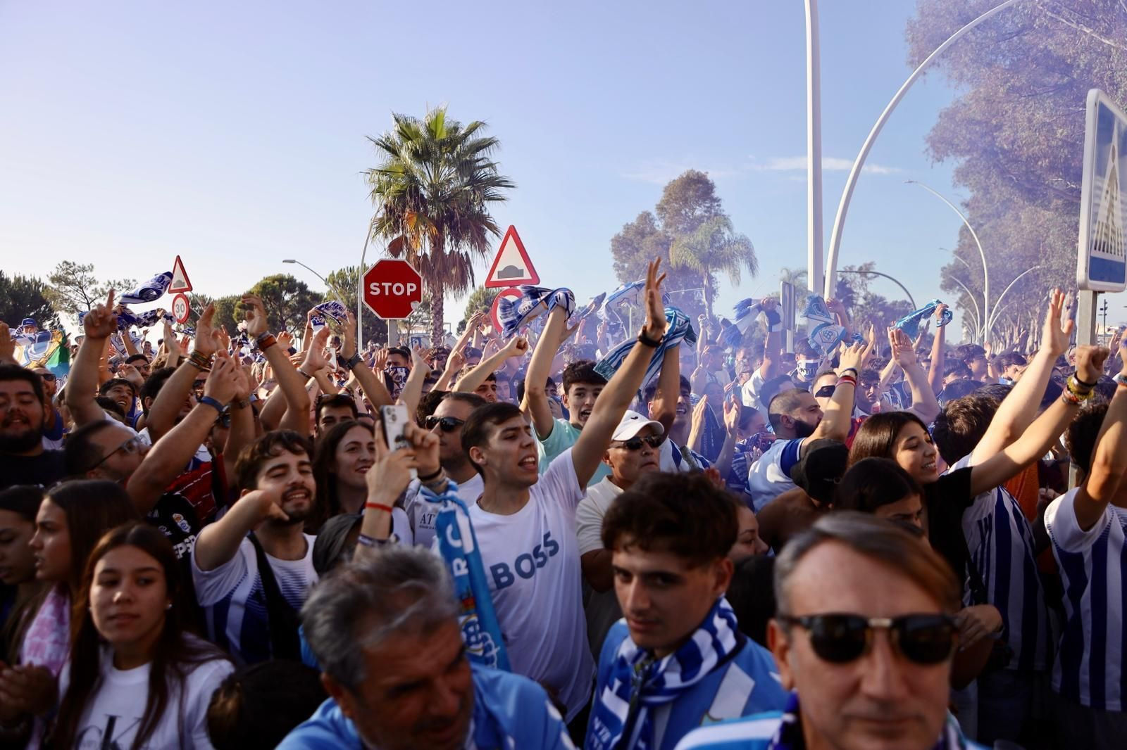 Aficionados malaguistas en Huelva