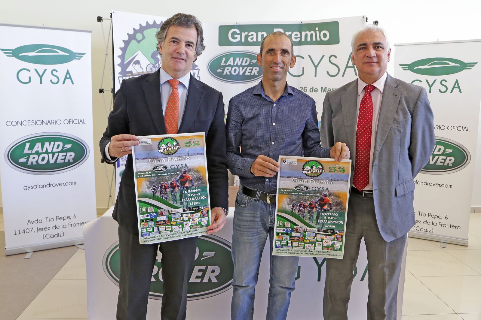 Las instalaciones de GYSA, concesionario oficial Land Rover y Jaguar, albergaron la presentación oficial de la Vuelta a Cádiz en mountain bike.