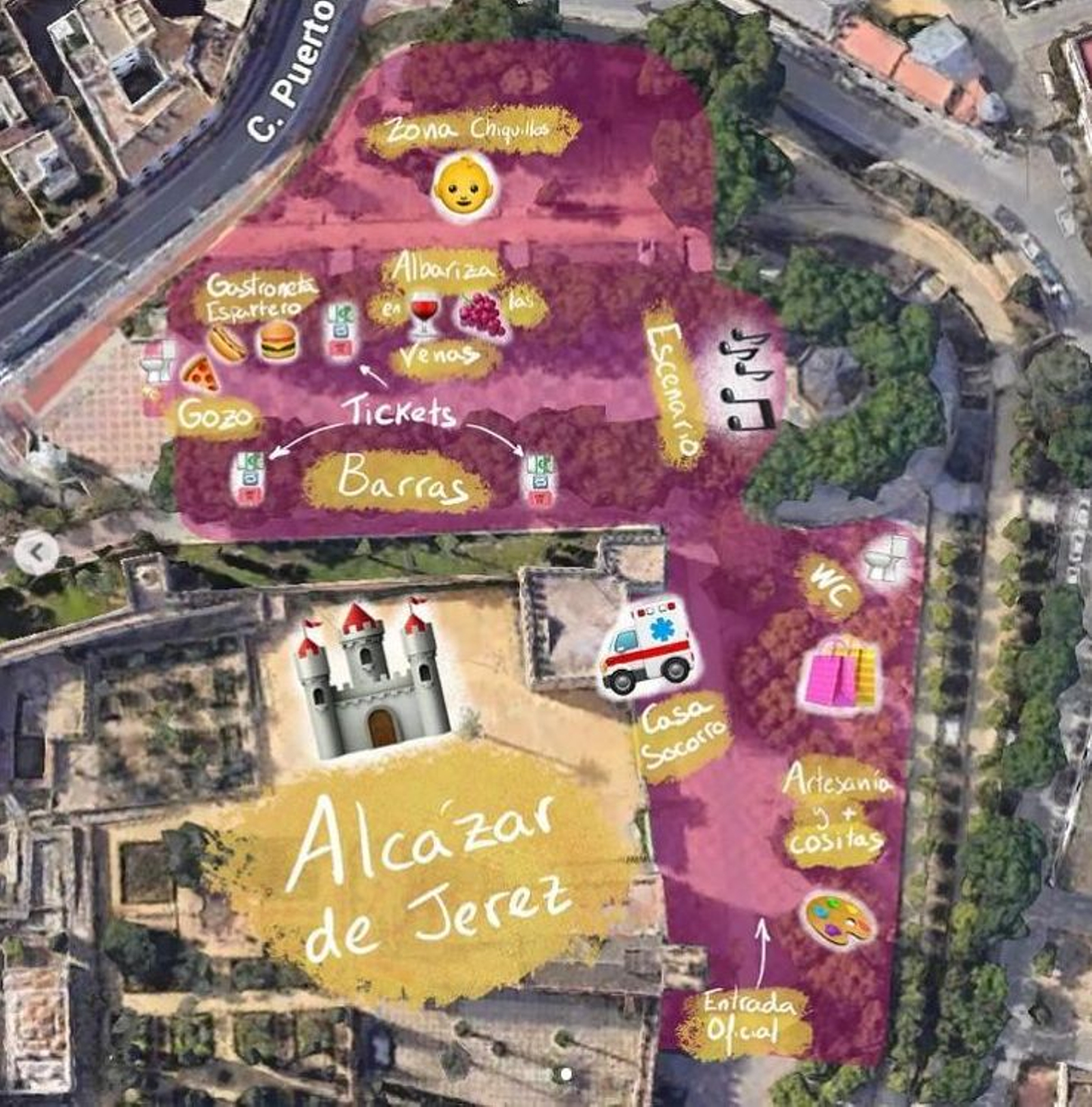 Mapa difundido por el Rabanito Festival.