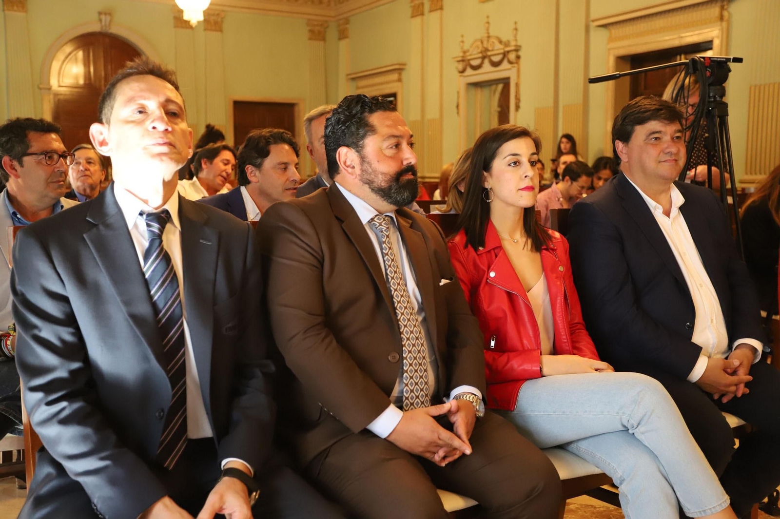 Imágenes de la firma del convenio del mundial de bádminton en el Ayuntamiento con Carolina Marín