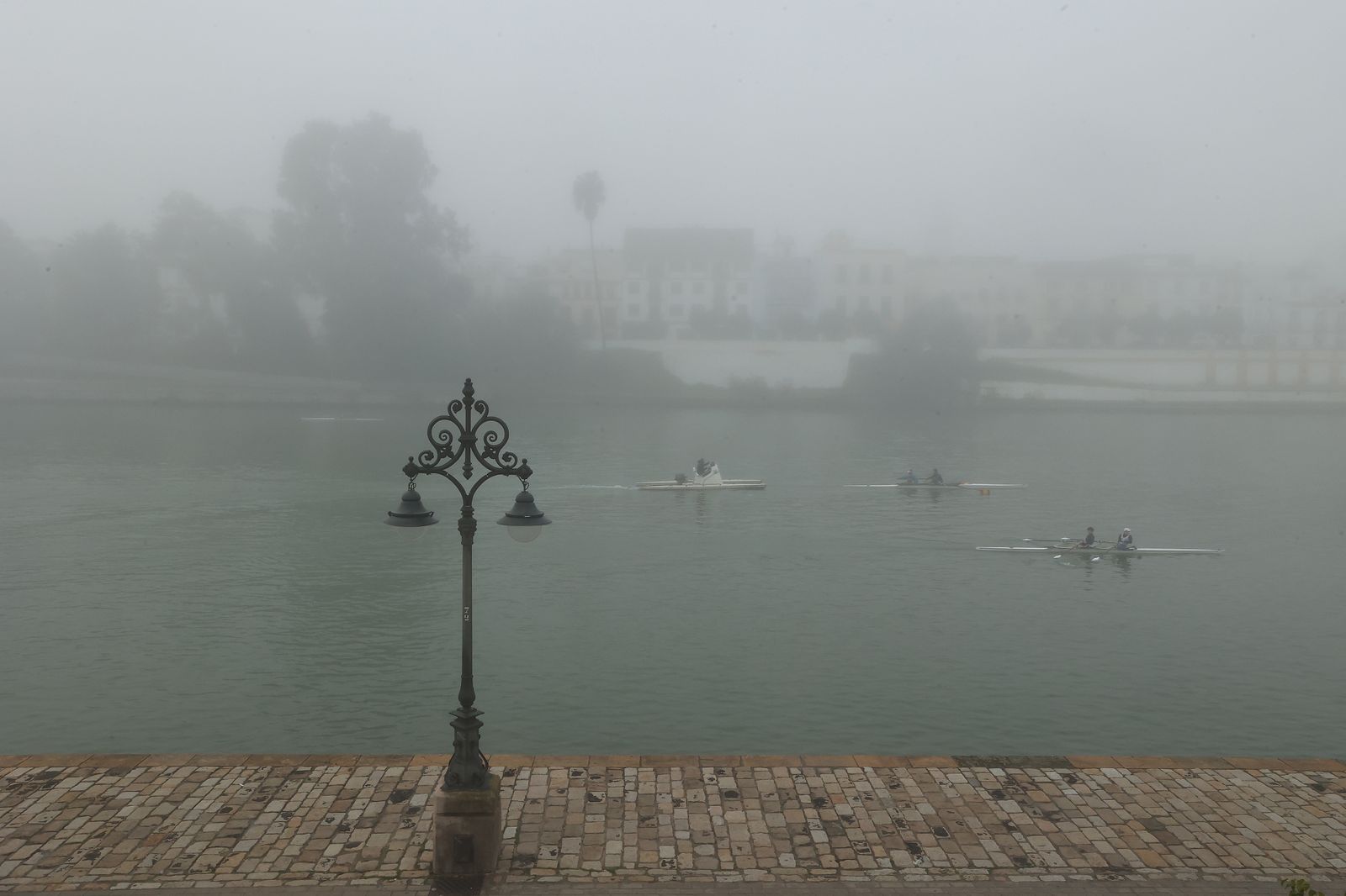 Las mejores imágenes de la niebla que cubría  Sevilla de nuevo