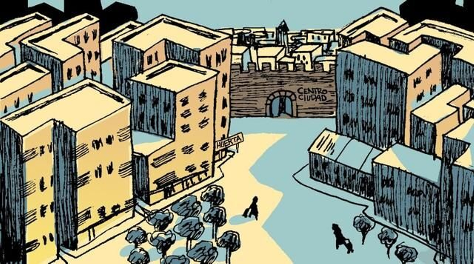 Señora con bambito camina