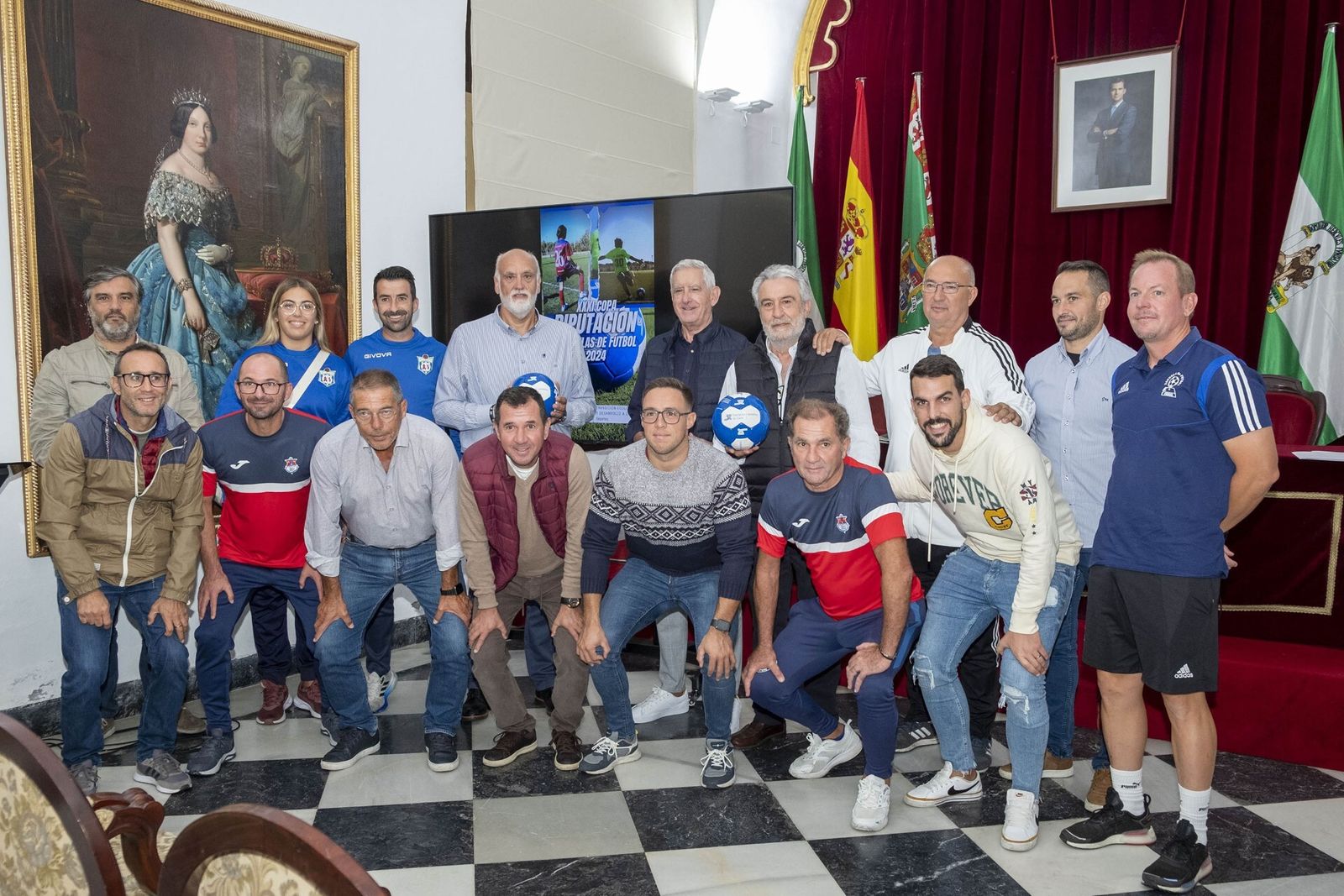 Los participantes en la presentación de la Copa Diputación de Fútbol Base