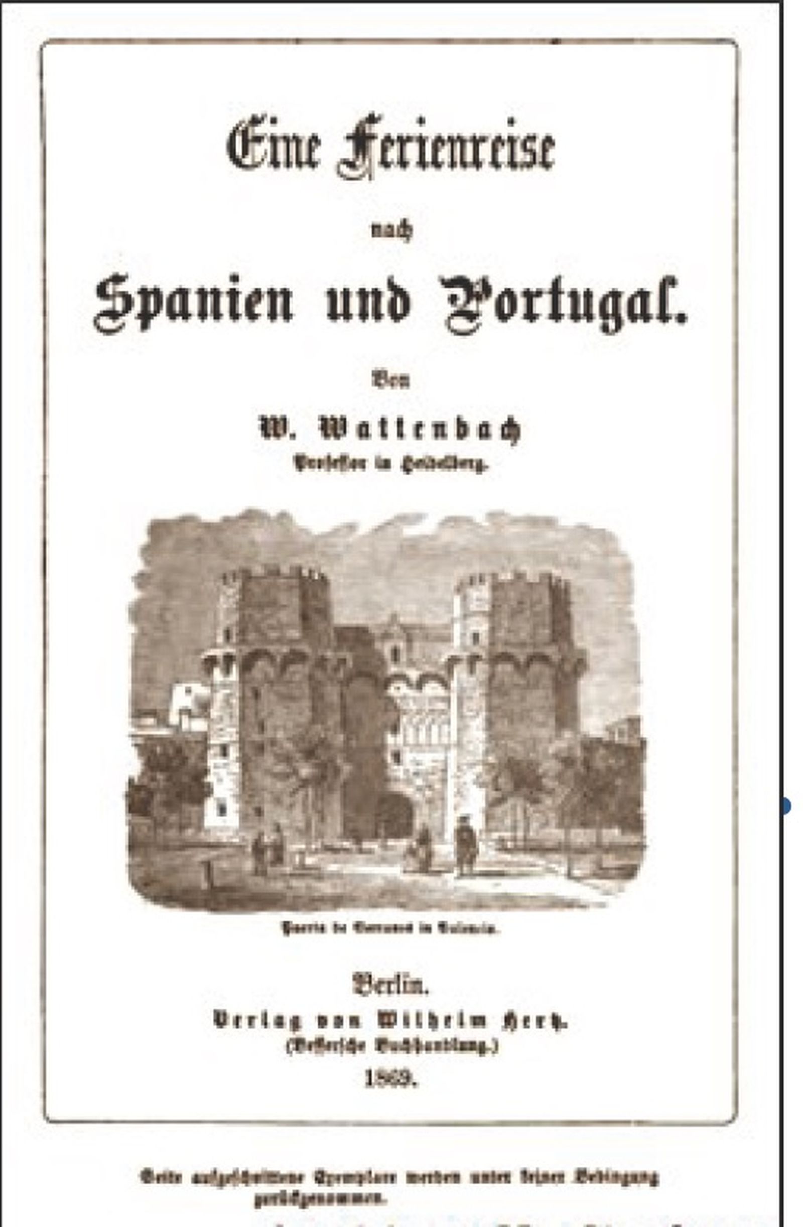Portada del libro de Wilhelm Wattenbach.