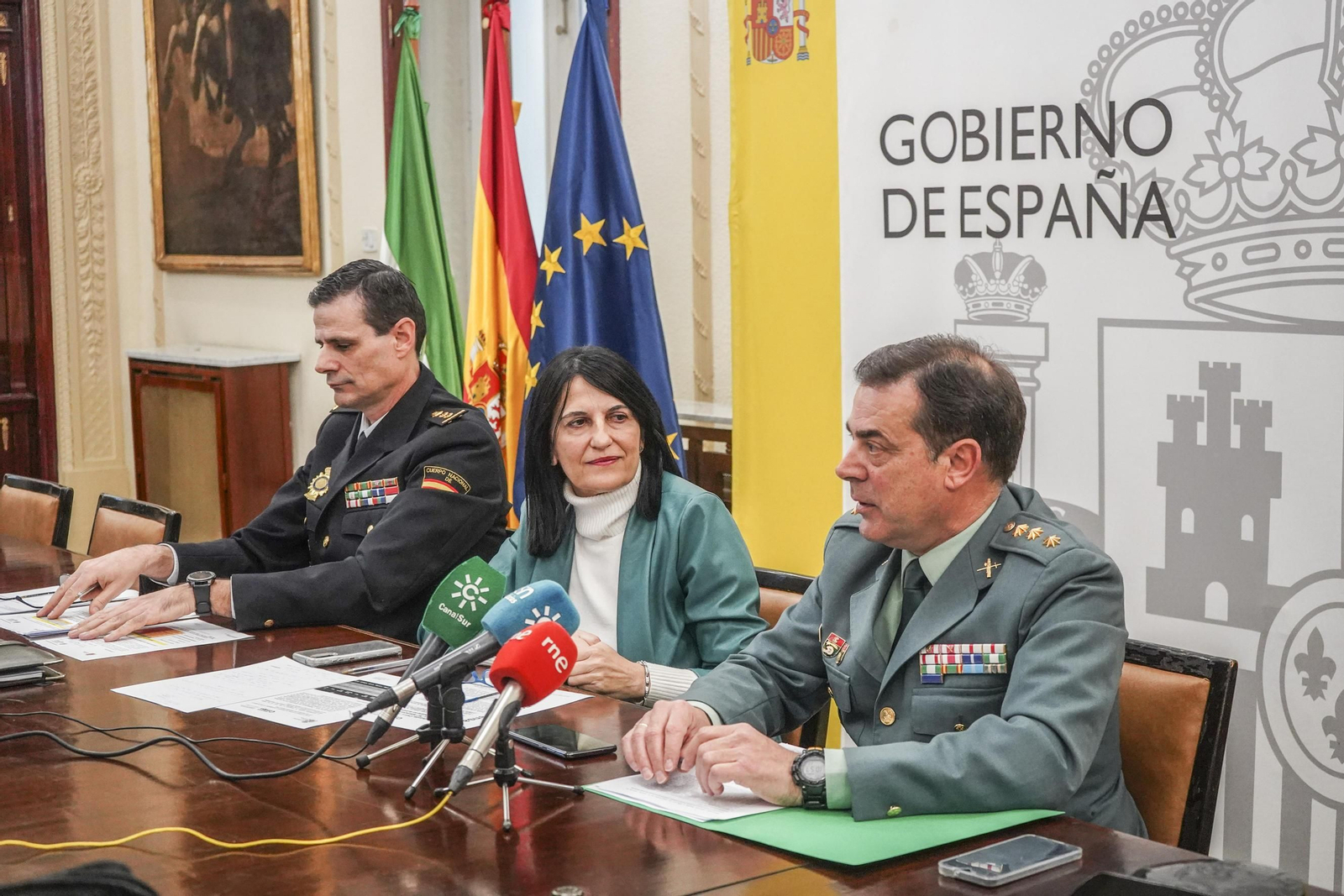 Rueda de prensa para detallar las intervenciones antidroga realizadas en Granada en 2022
