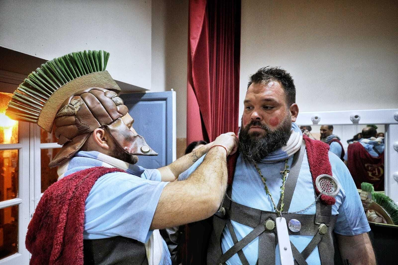 Chirigota 'La chirigota del Lazio' en camerinos