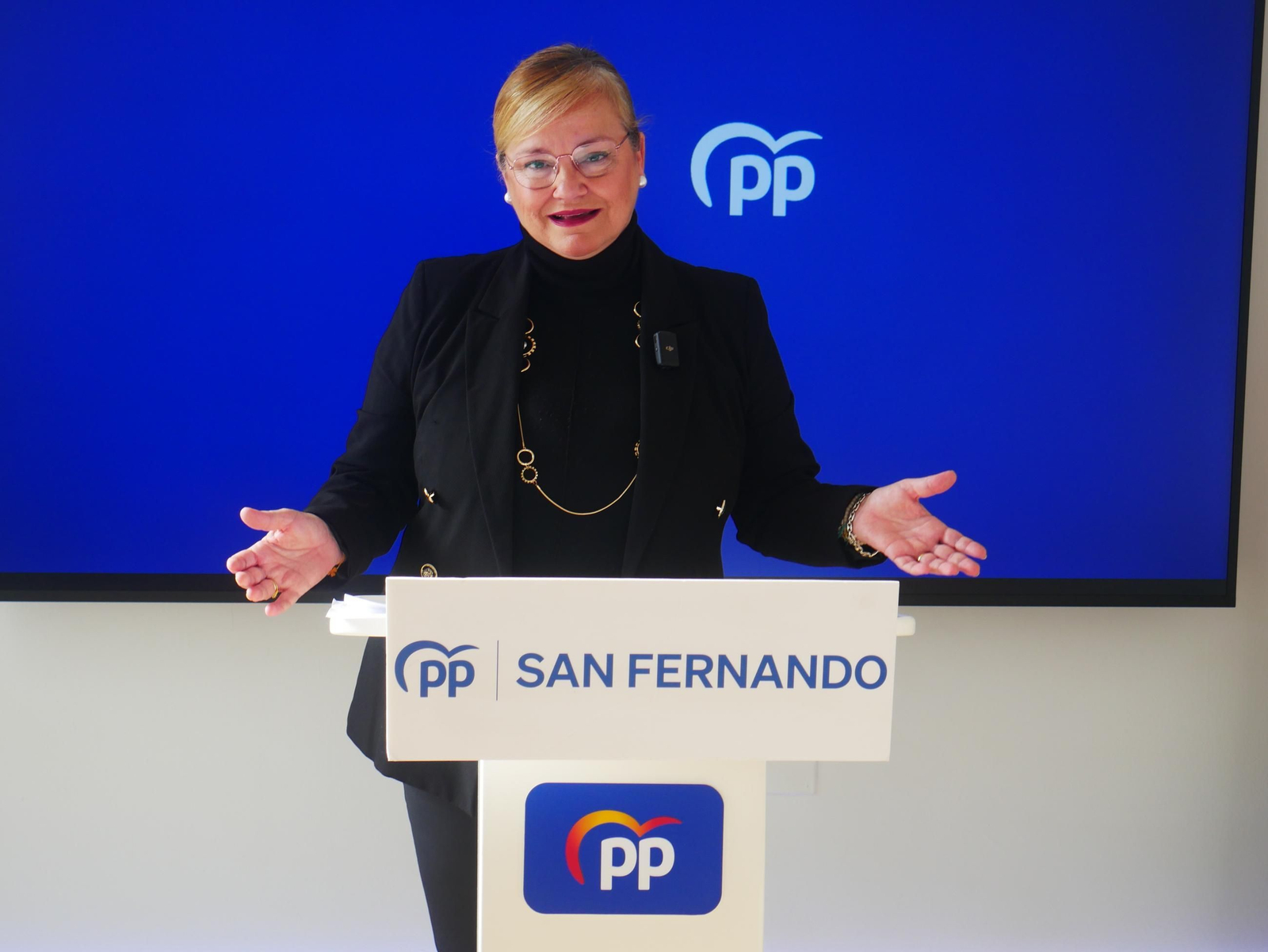 La portavoz popular, María José de Alba, compareciendo en rueda de prensa. La portavoz popular, María José de Alba, compareciendo en rueda de prensa.