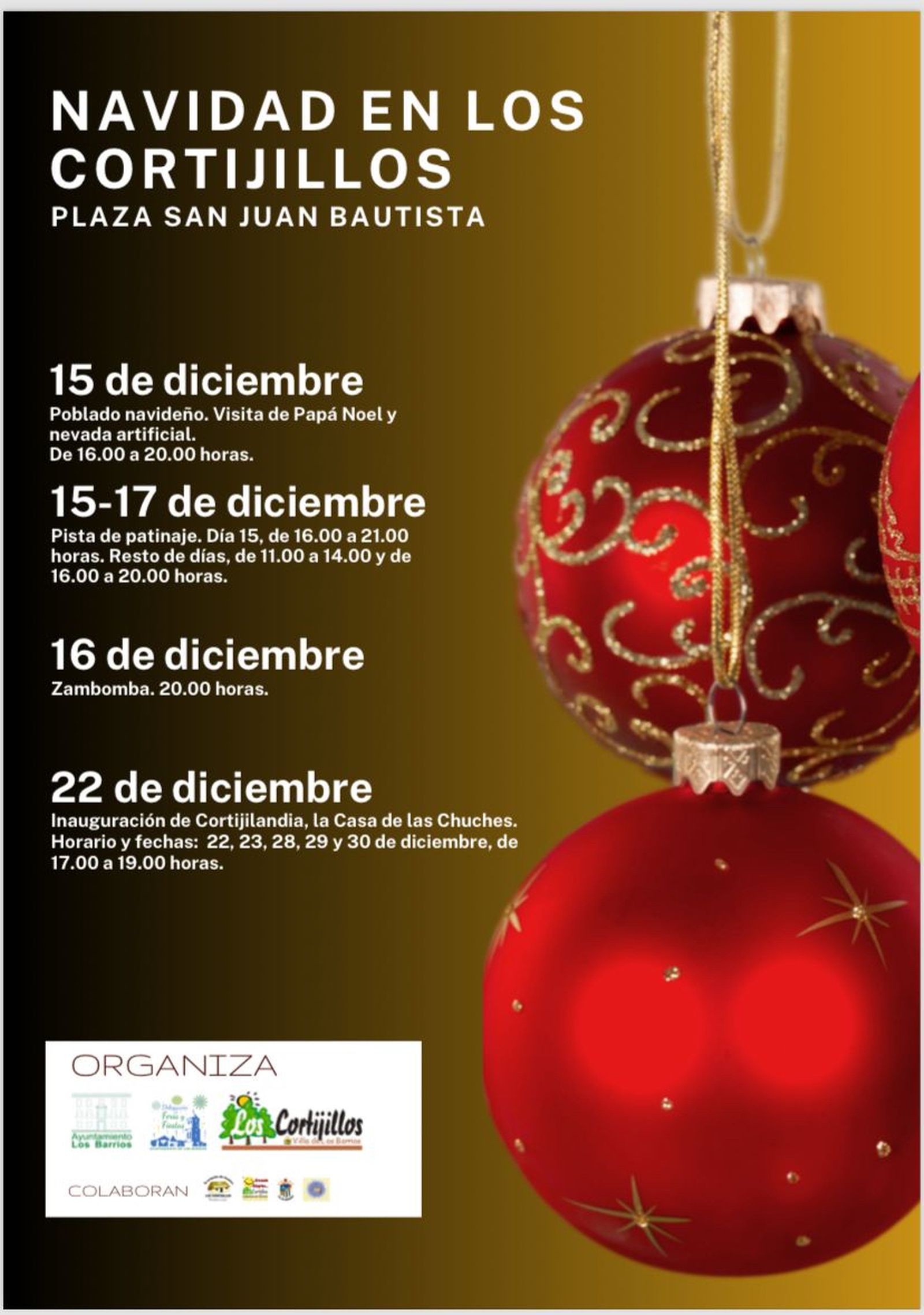 Cartel de la Navidad en Los Cortijillos.