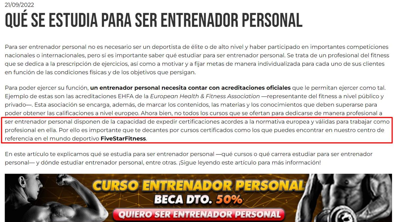 Qué se estudia para ser entrenador personal