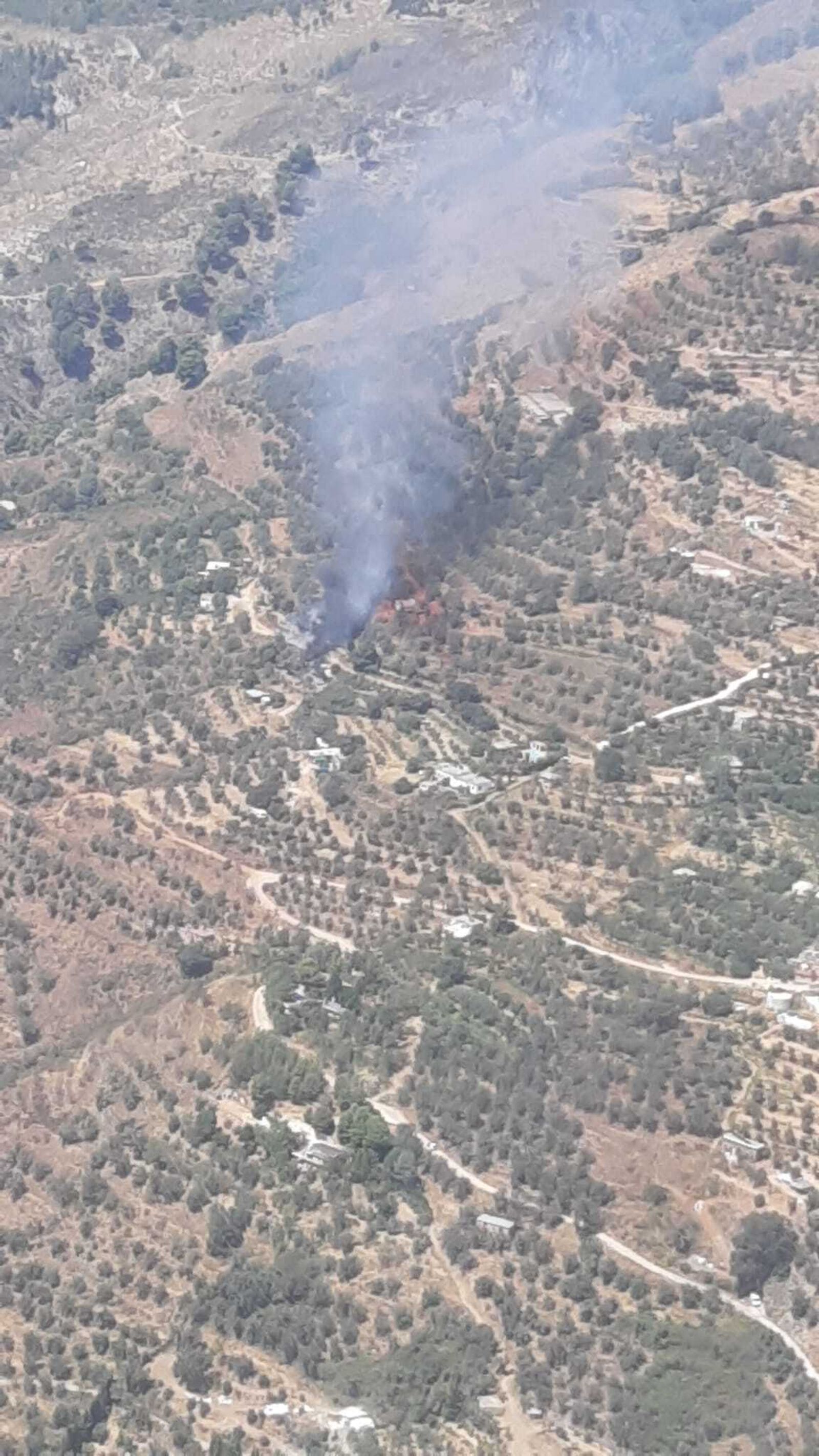 Foto tomada por el Infoca del siniestro en Lanjarón.