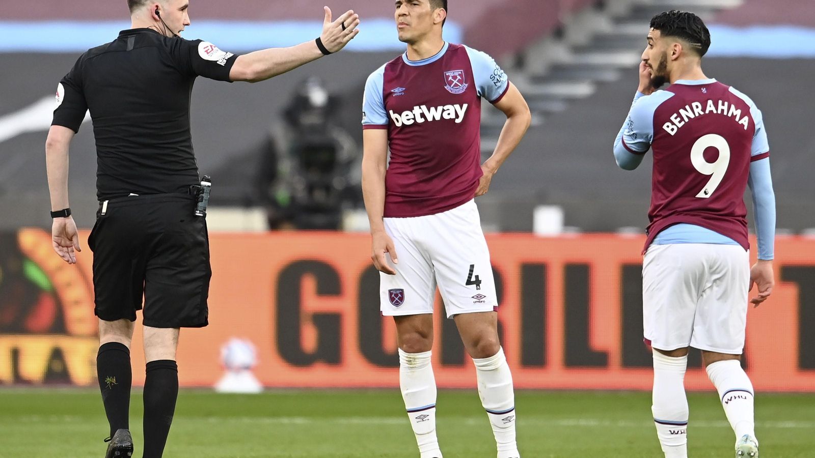 Fabián Balbuena, en un partido del West Ham.