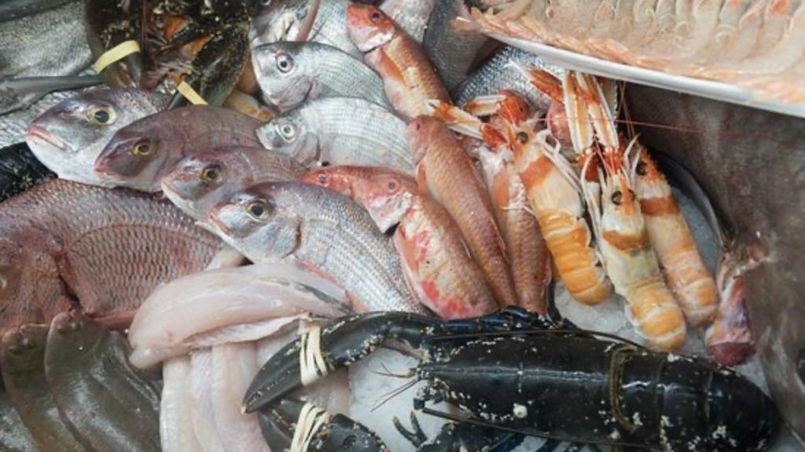 Pescados y mariscos frescos del restaurante A Mar.