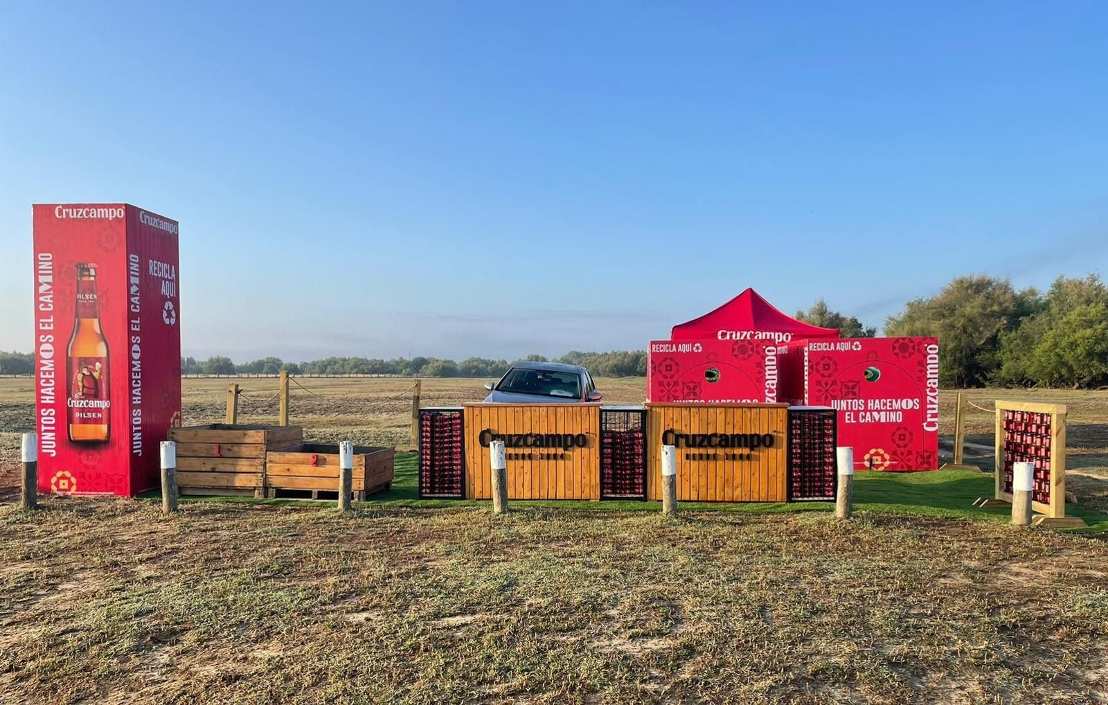 Uno de los tres puntos de reciclaje de 'Juntos hacemos el camino'.