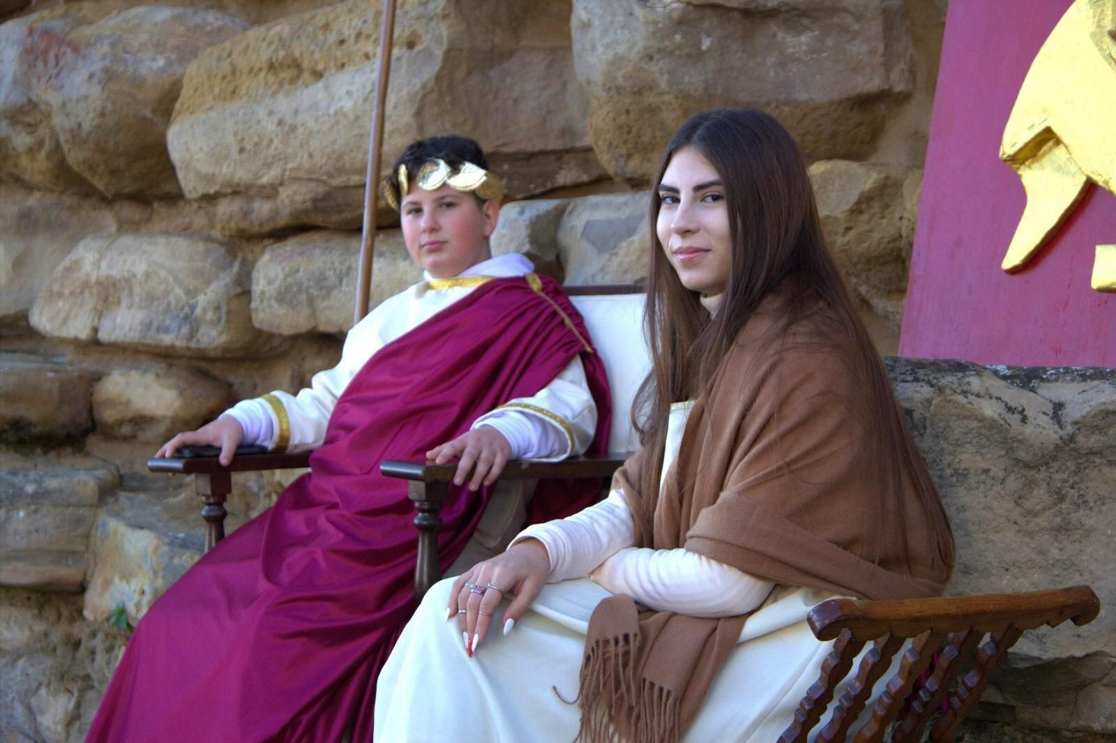 Herodes, rey del territorio romano de Judea, en el belén viviente de Ibros.