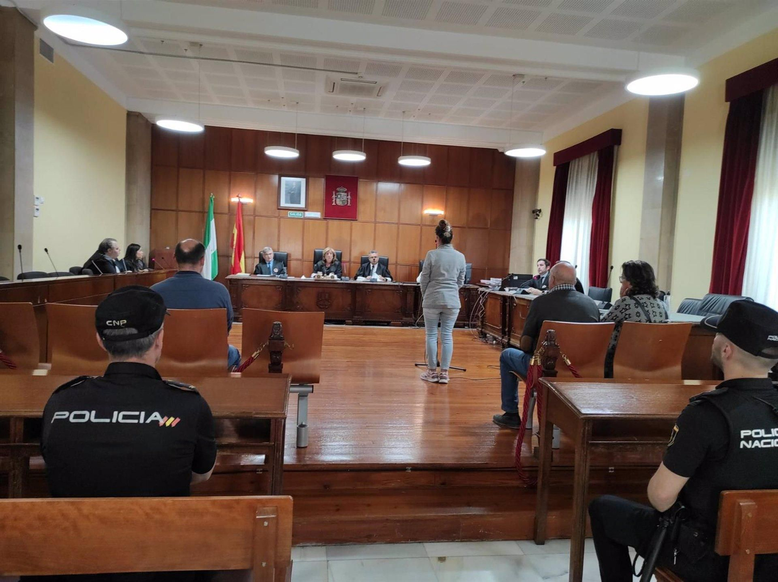 Imagen de la declaración de una de las acusadas.