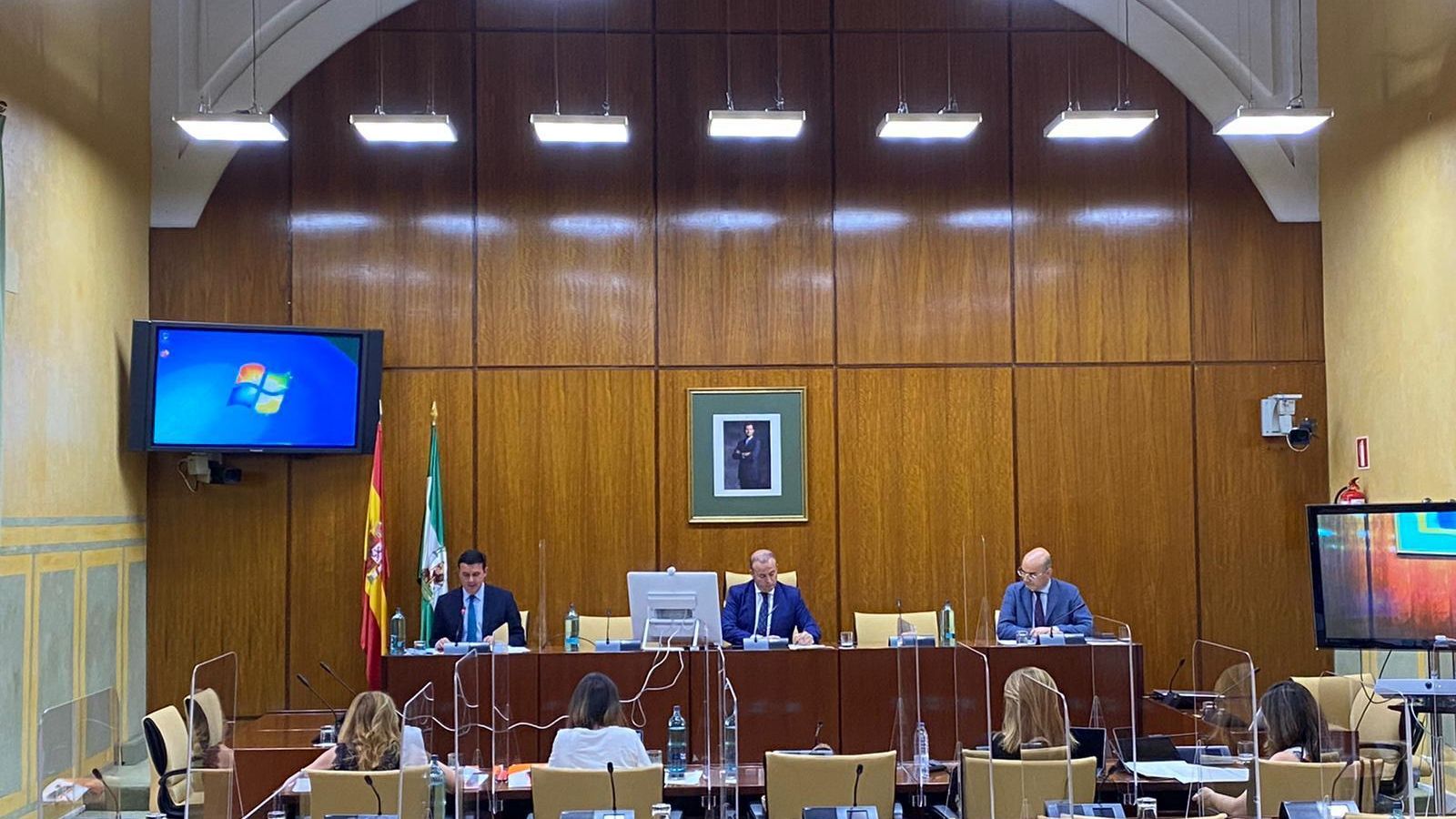 Un momento de la comparecencia de Javier A. García en Sevilla.