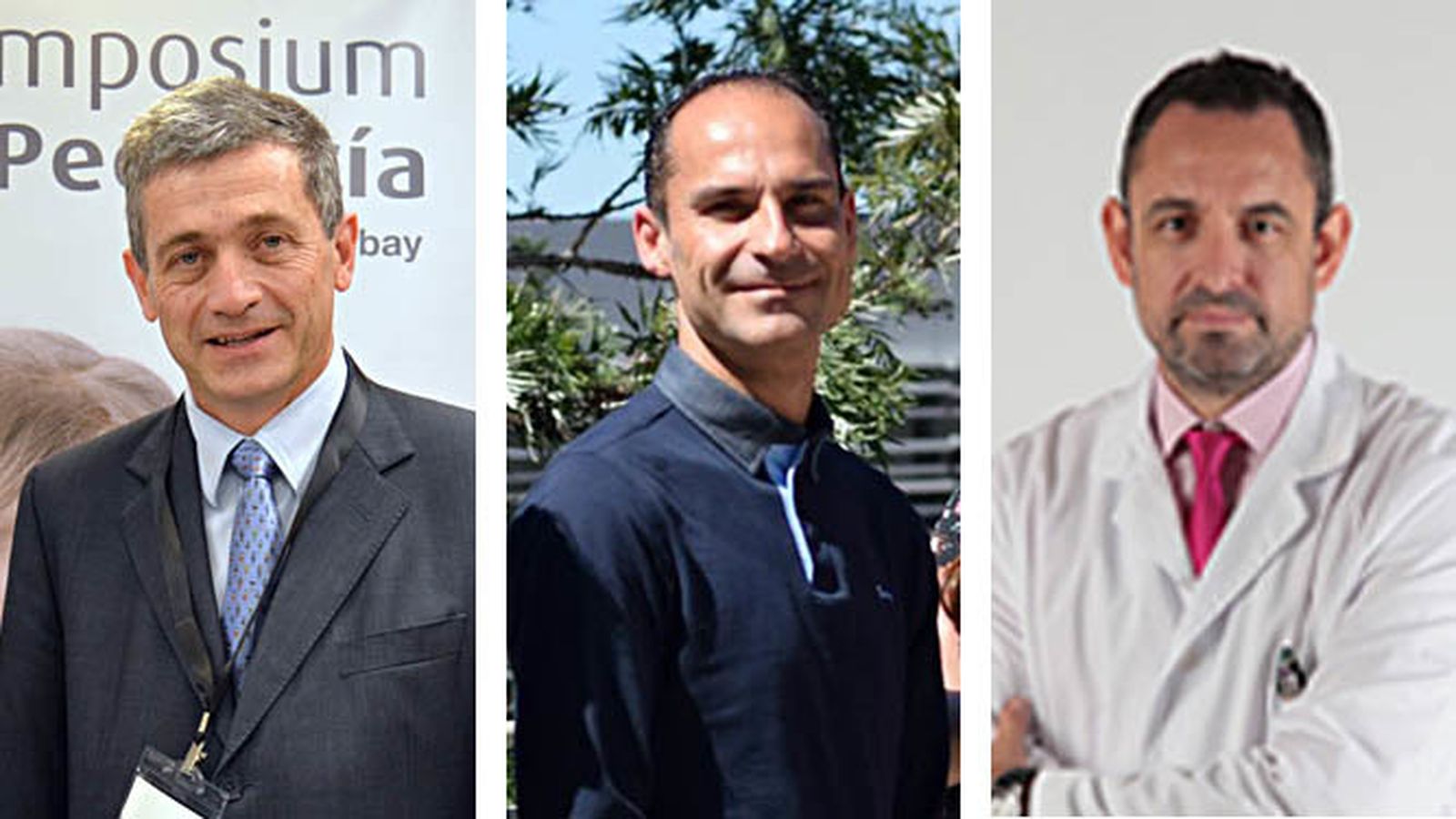 El pediatra Manuel Baca, el cirujano César Ramírez y el urólogo José Ángel Gómez.