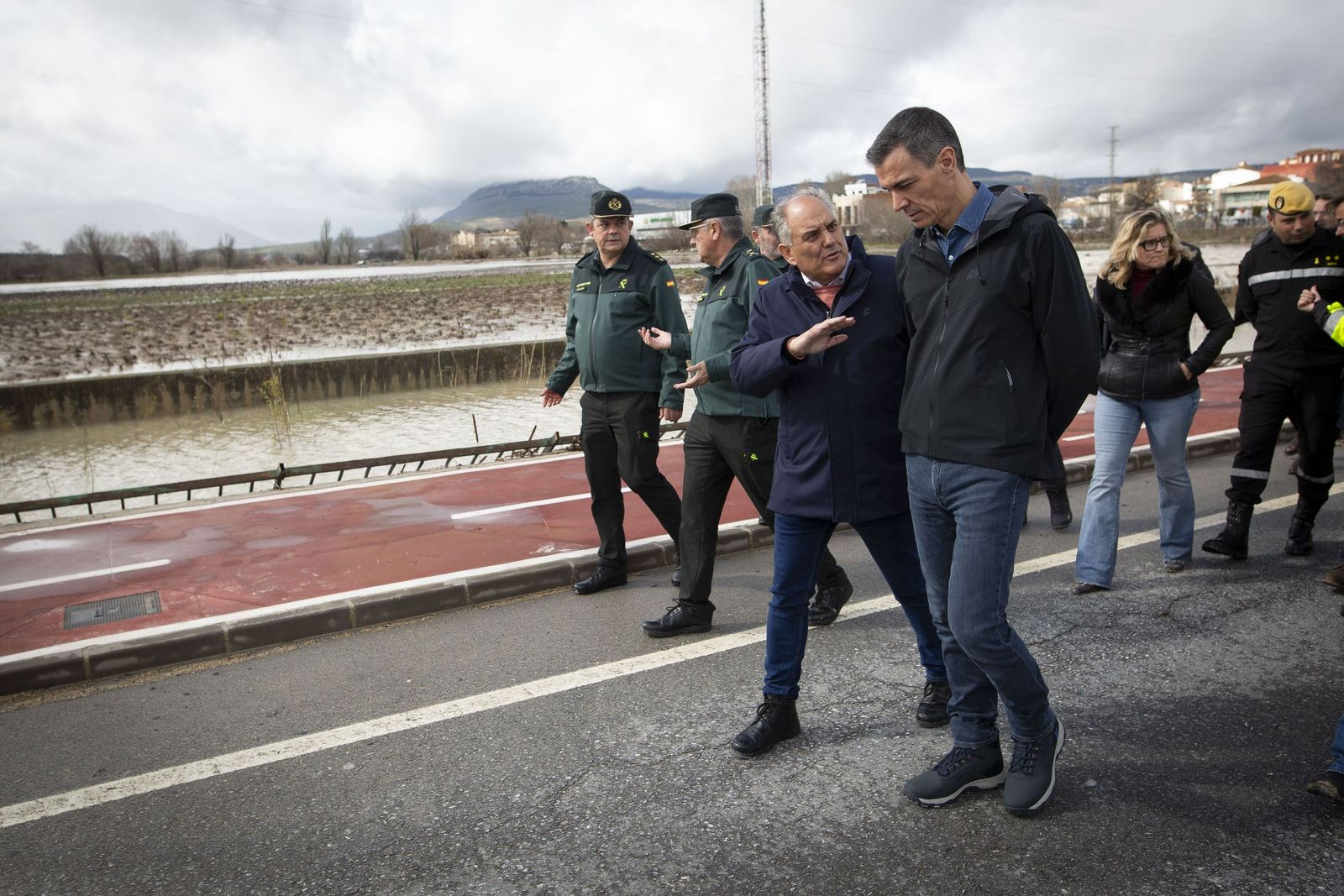 Fotos: Pedro Sánchez visita Huétor Tájar para comprobar los daños de la borrasca Leonardo