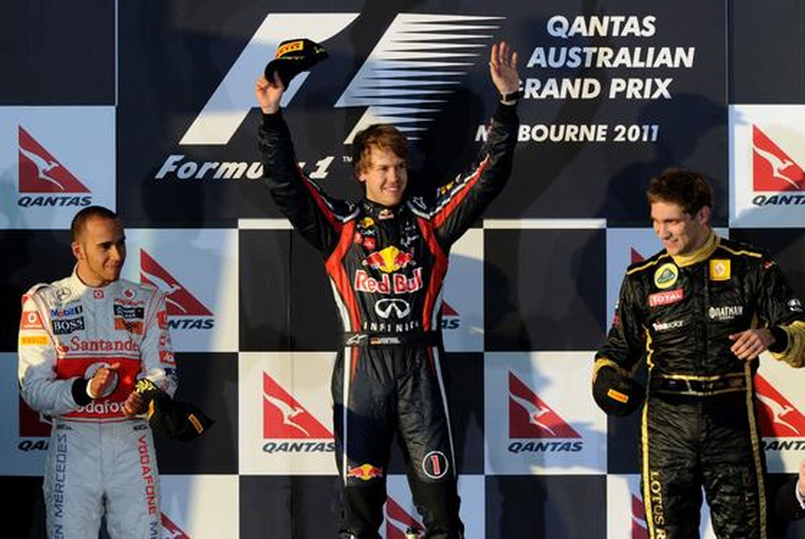 Hamilton, Vettel y Petrov en el podio.

Foto: EFE/ Reuters