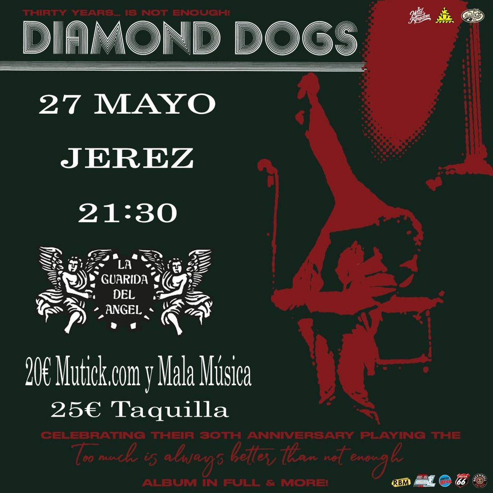 Cartel de la actuación de Diamond Dogs en Jerez