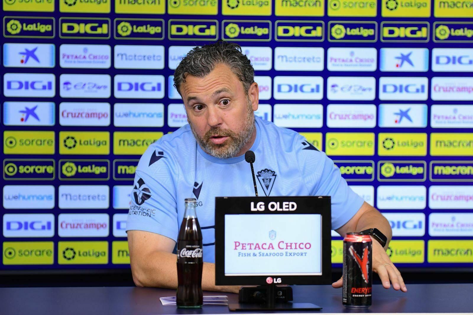 Sergio, en la rueda de prensa de este jueves en El Rosal.