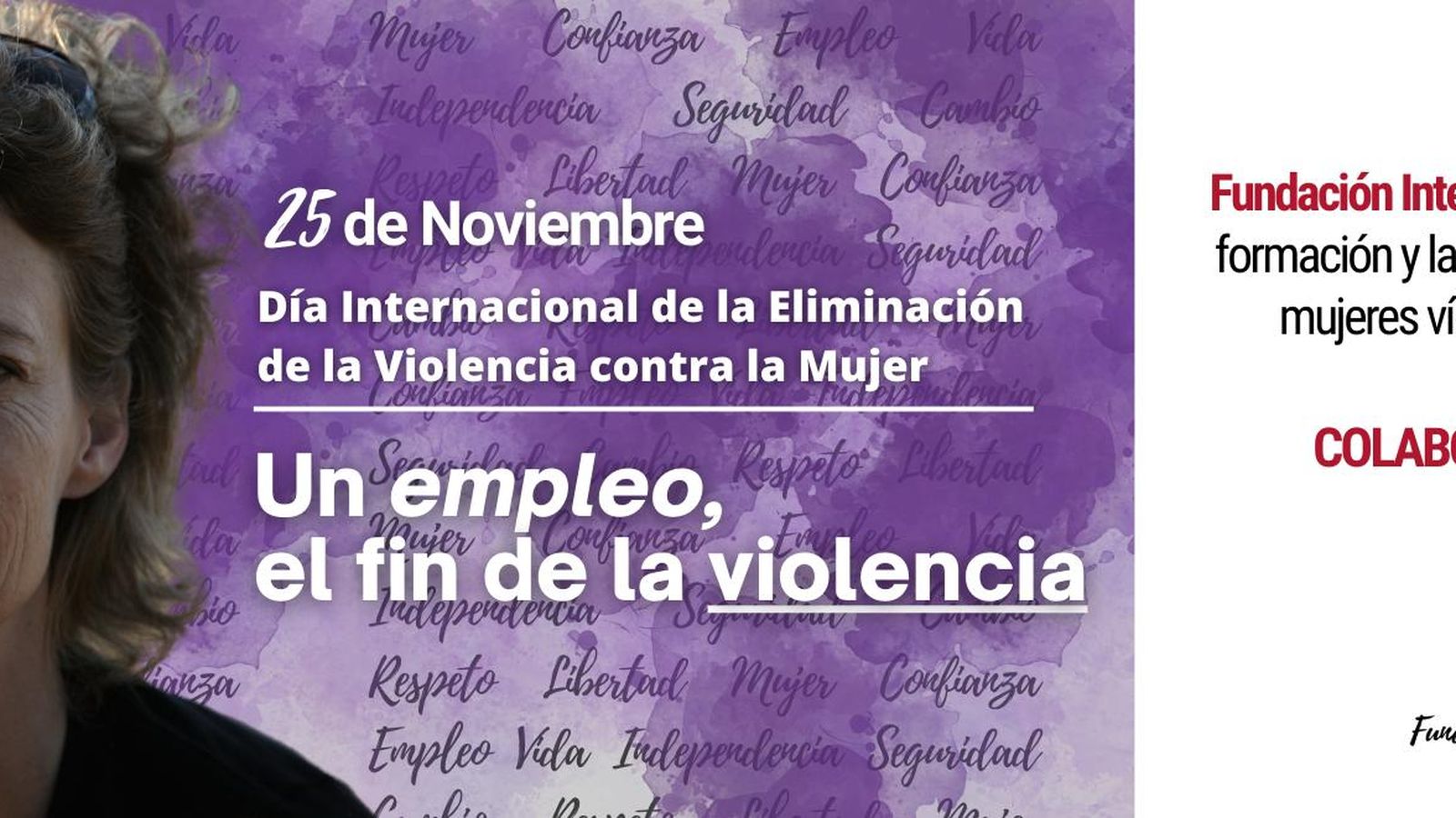 Cartel de colaboración con la Fundación Integra.