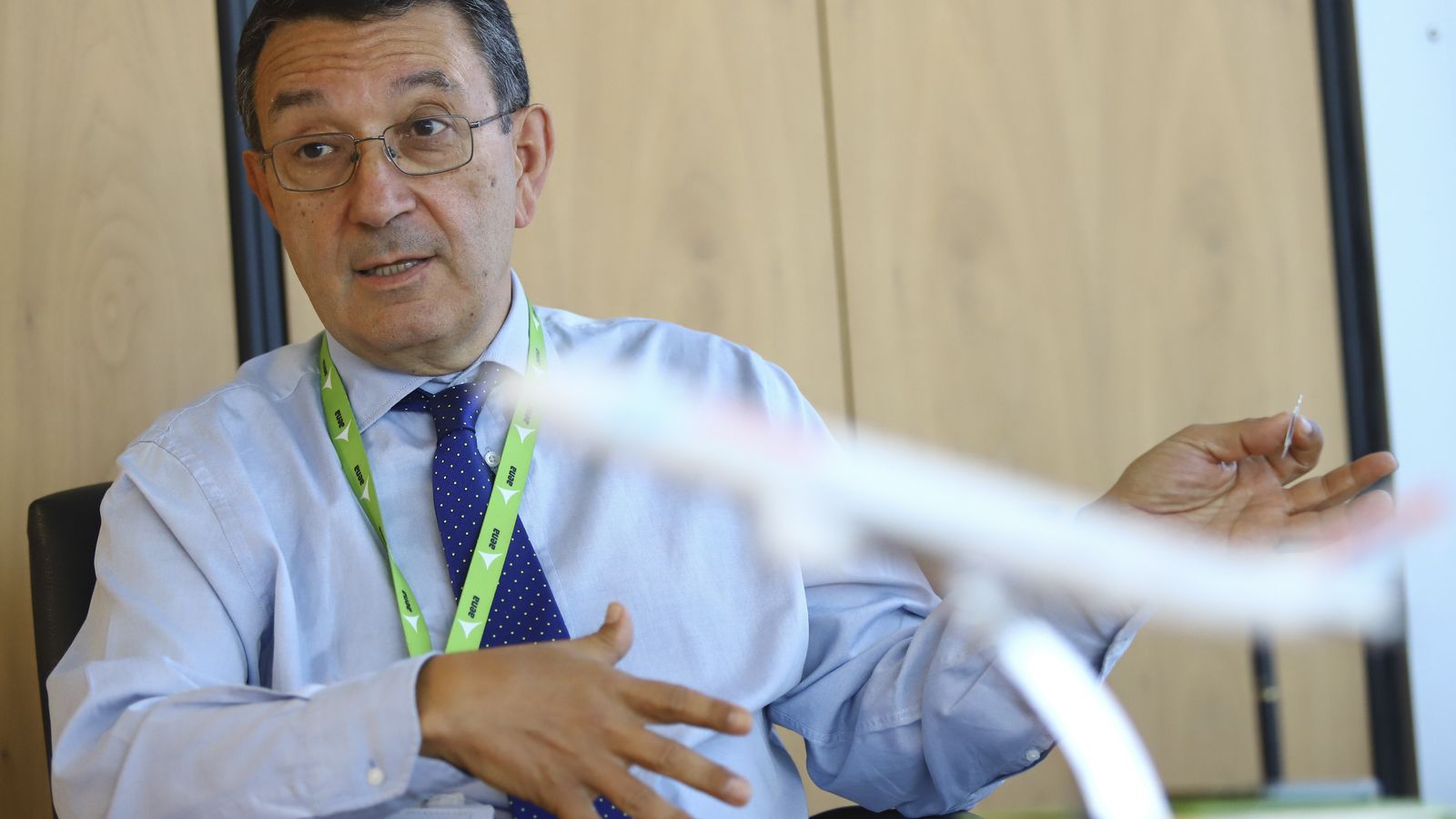 Salvador Merino en un momento de la entrevista.