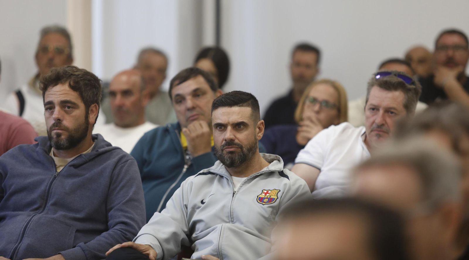 Asamblea de los trabajadores de la empresa Navec con Juan Carlos Ruiz Boix