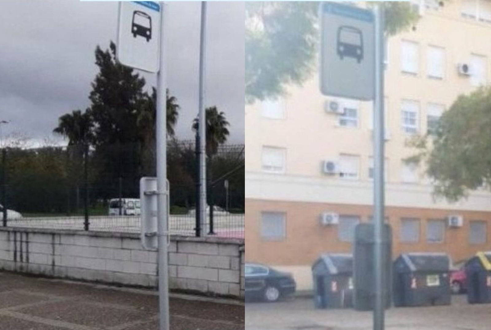 Los nuevos postes de las paradas de autobús renovados por el Ayuntamiento de Jerez