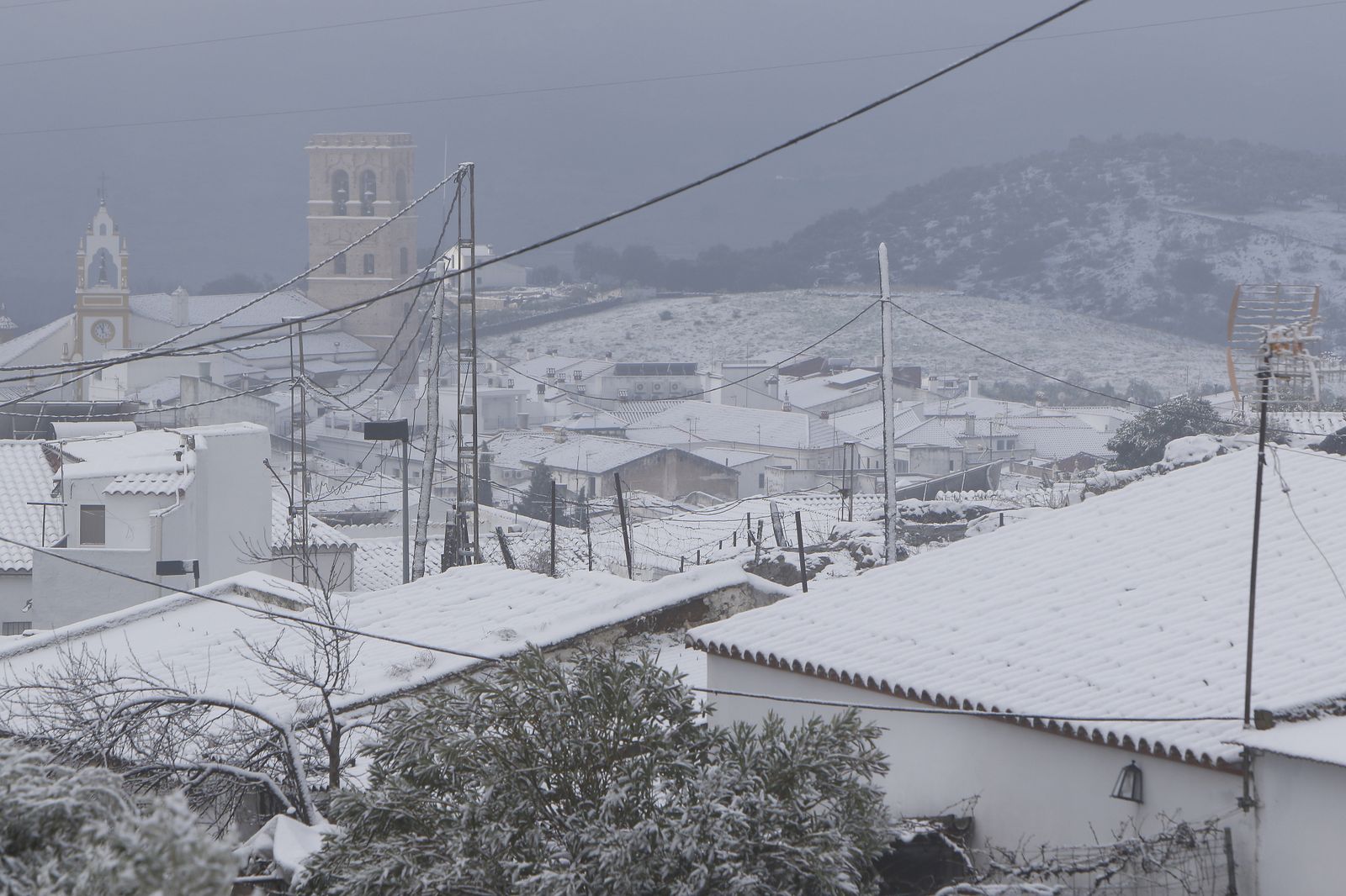 Nieva en la Sierra Norte de Sevilla