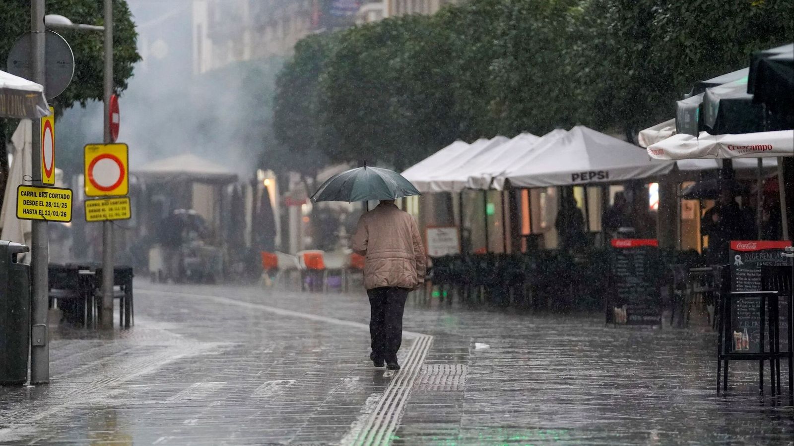 Un día de lluvia en Sevilla