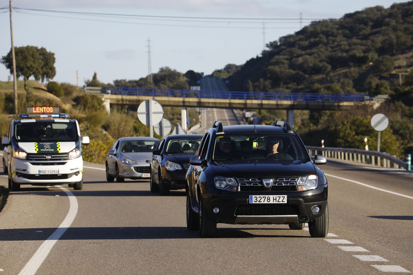 Las fotografías de la marcha lenta entre Córdoba y Badajoz para exigir la autovía A-81