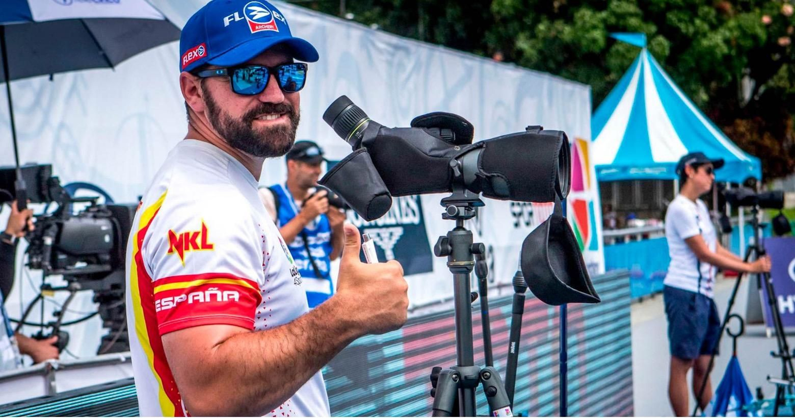 Elías Cuesta, en una competición con el equipo español.