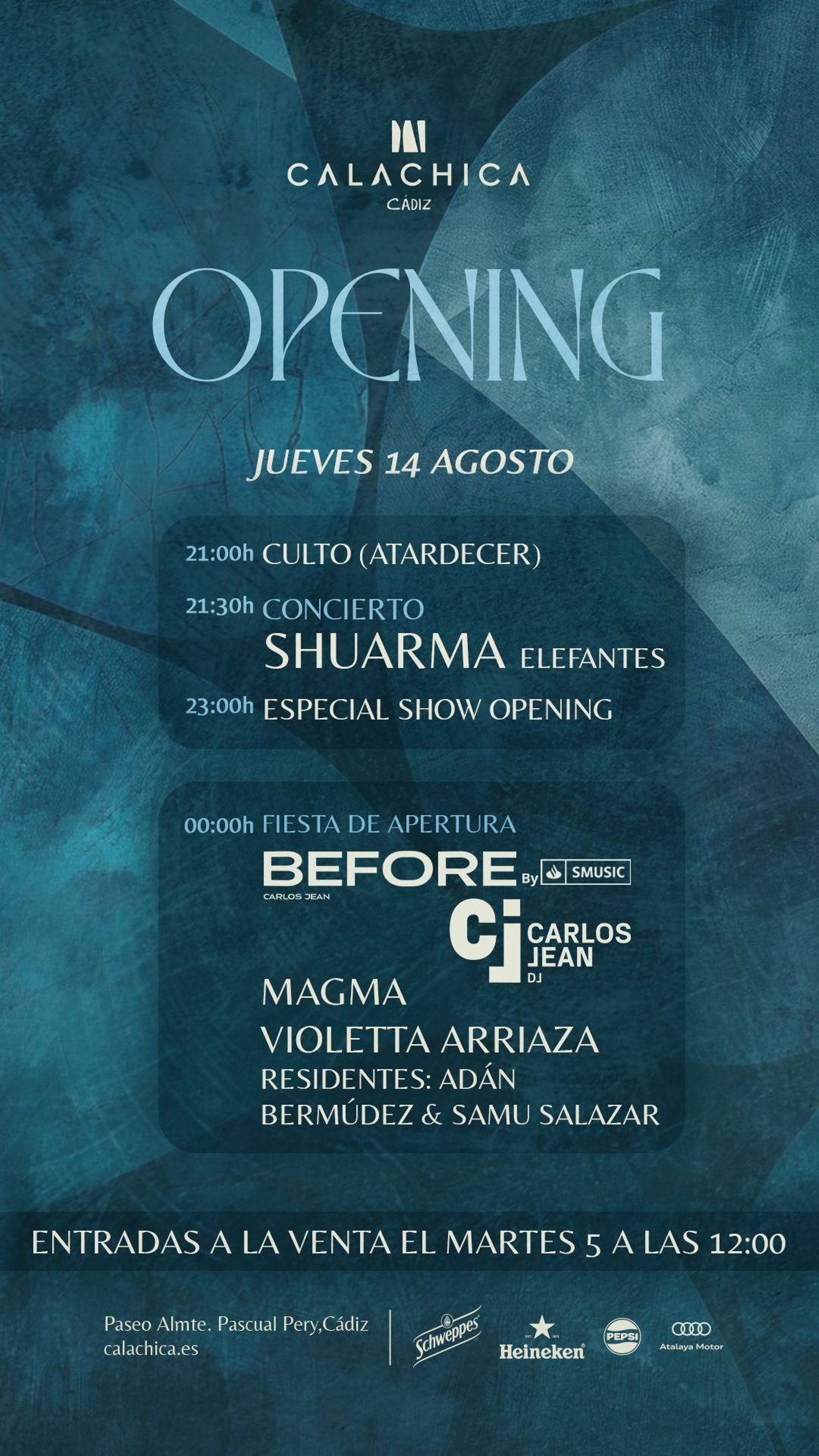 Cartel de la fiesta de inauguración.