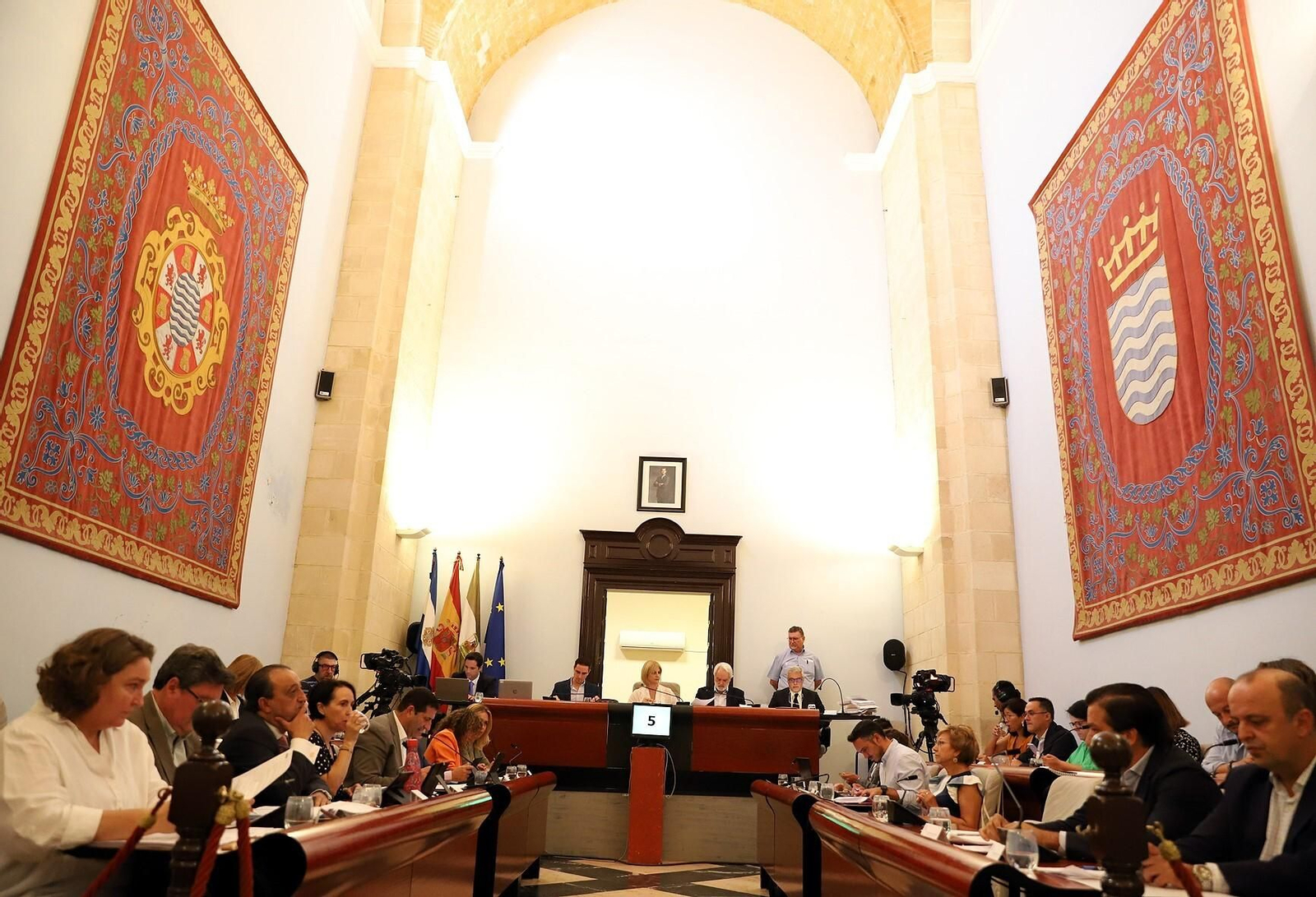 Celebración del pleno municipal, esta mañana.