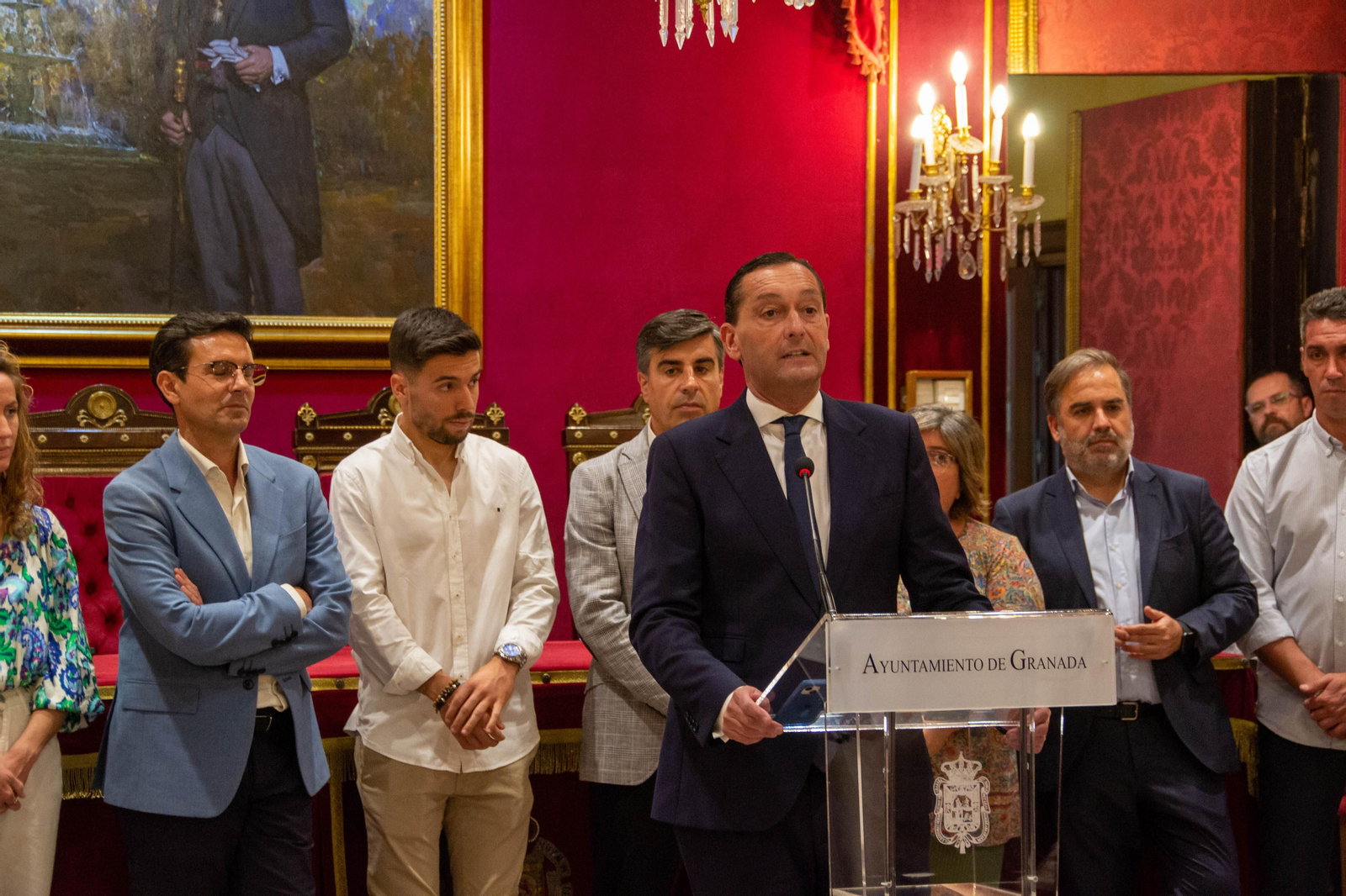 García Amado, durante el encuentro en el Ayuntamiento