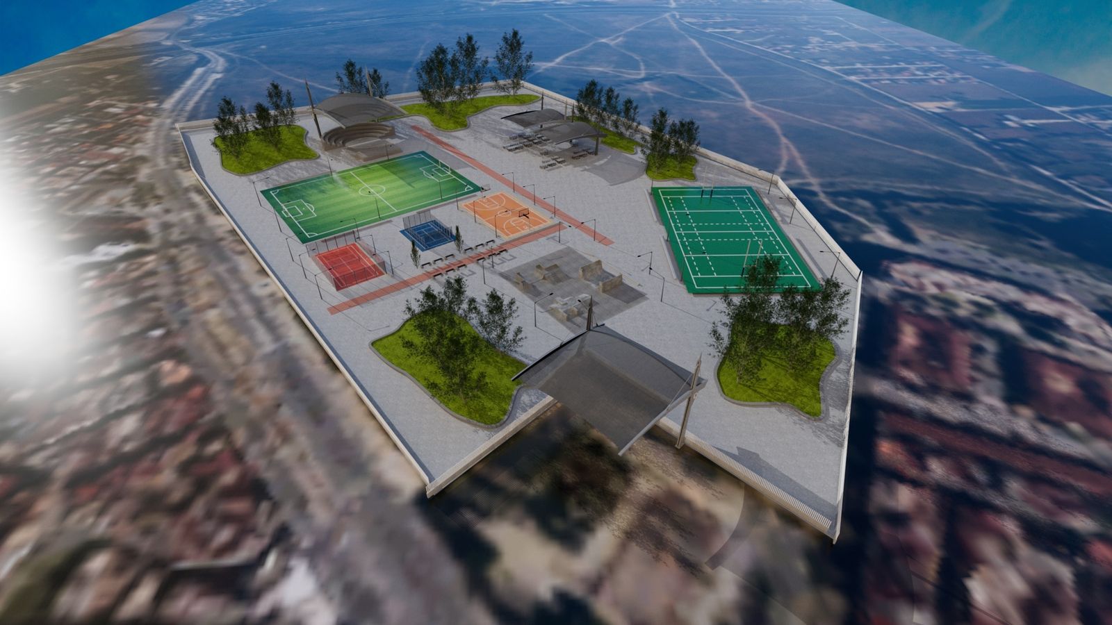 Una imagen virtual del proyecto para la nueva Ciudad Deportiva en La Florida.