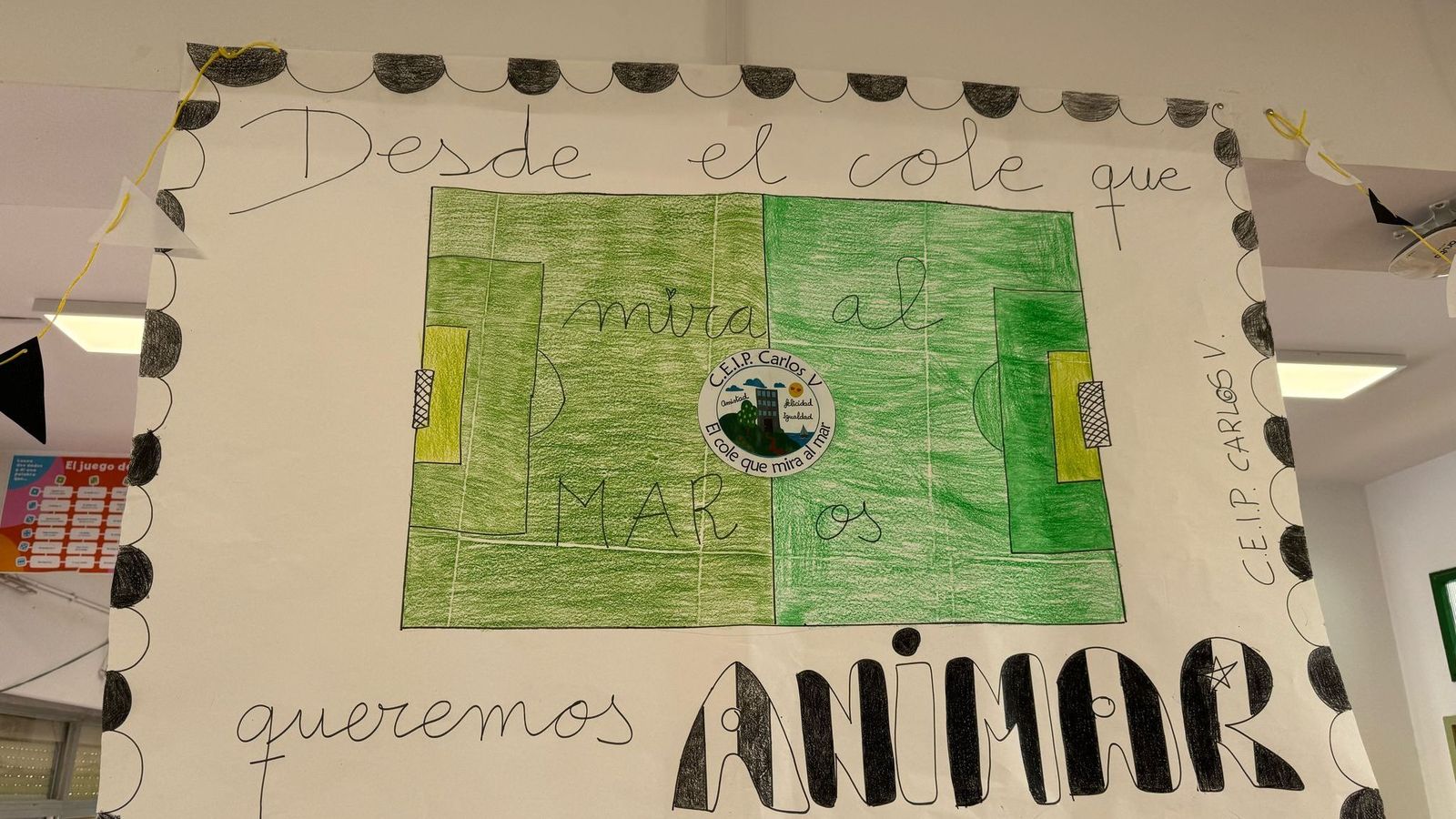 El mensaje de los alumnos del Carlos V a los jugadores de la Balona