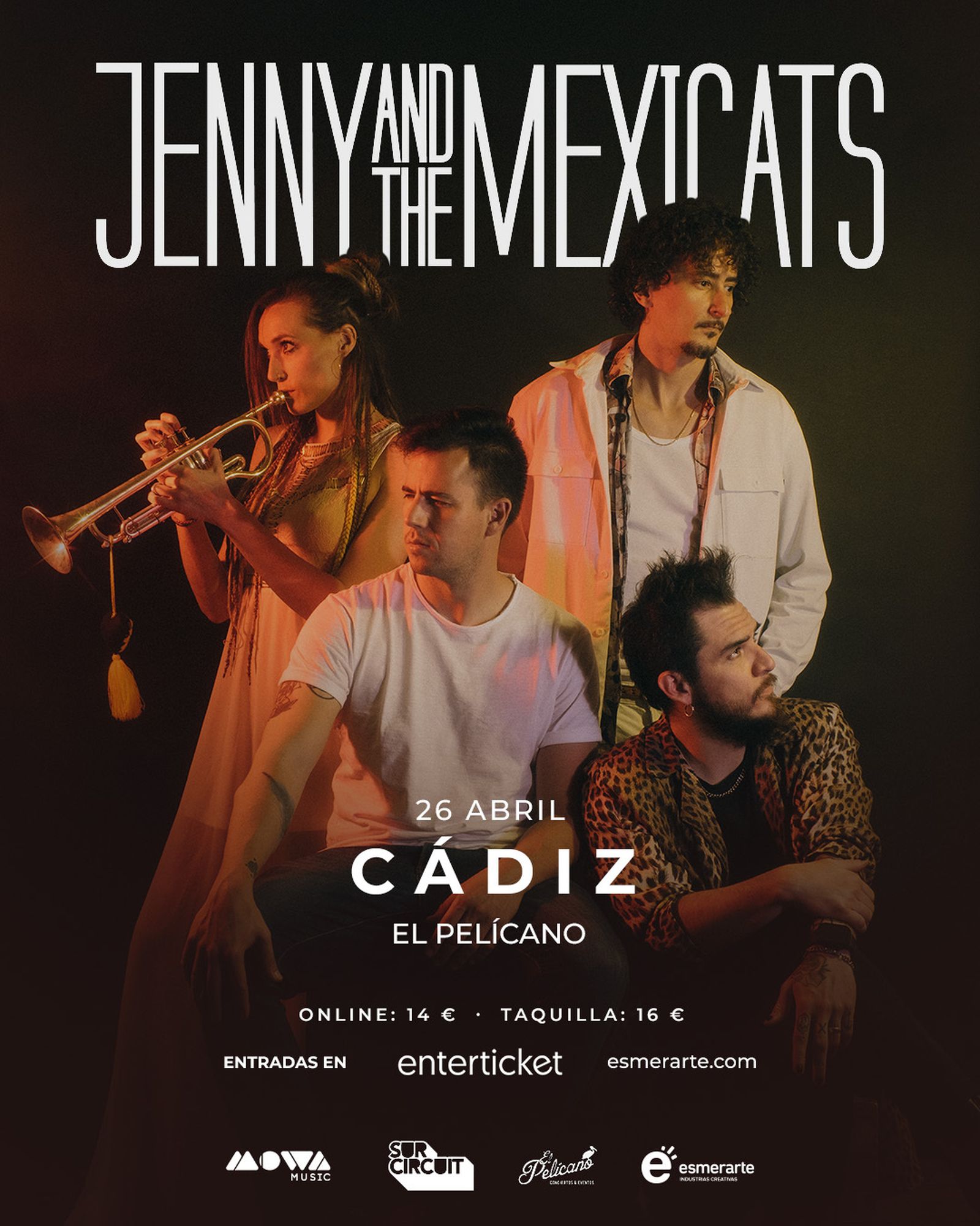 Cartel de la gira de Jenny and the Mexicats.