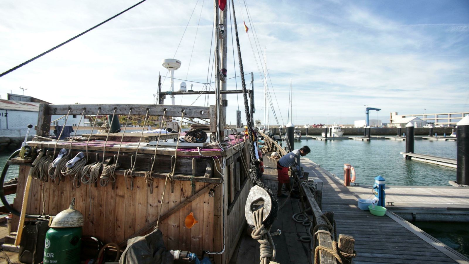 Una imagen de la cubierta del barco.