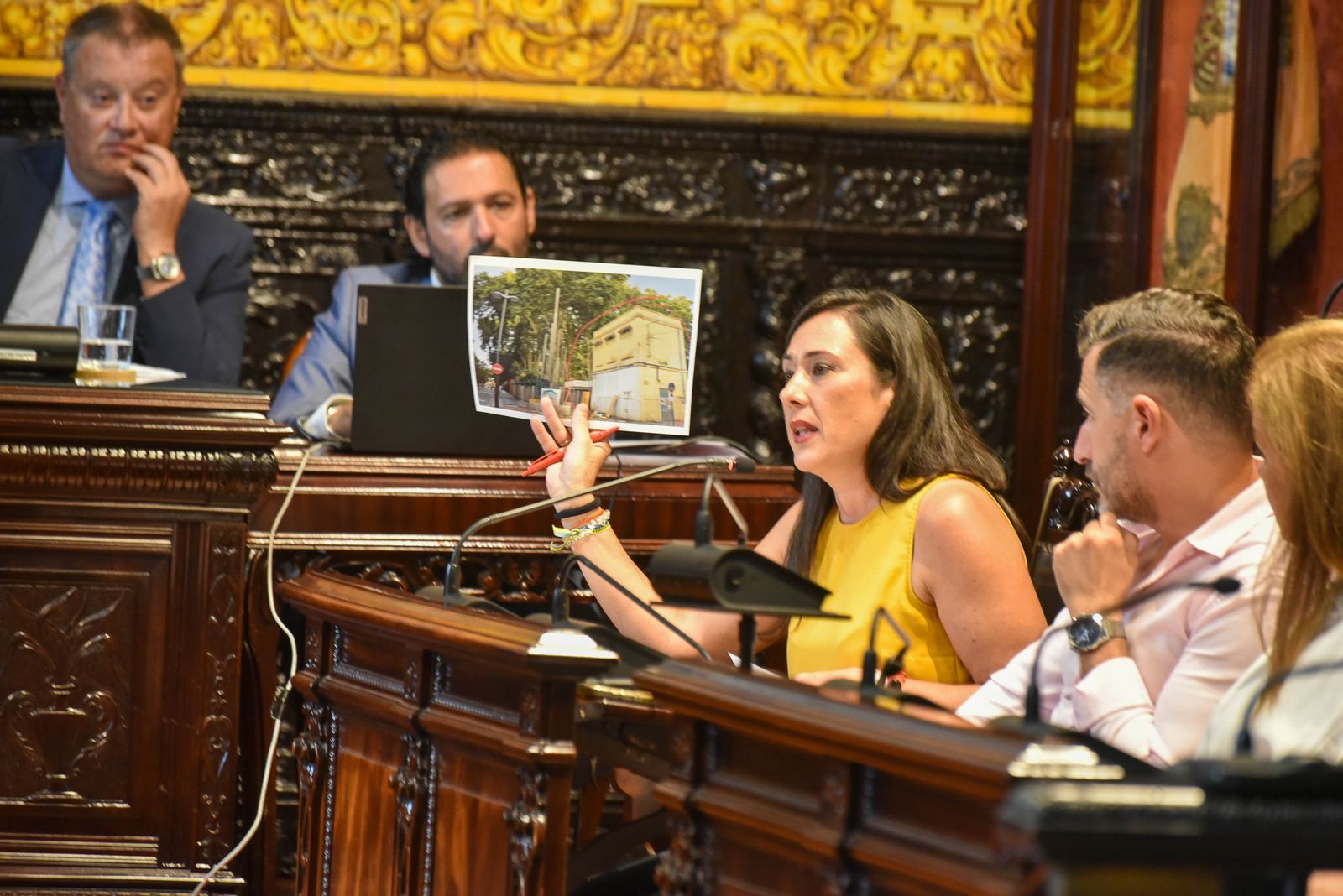 Rocío Arrabal interviene en un Pleno del Ayuntamiento de Algeciras.