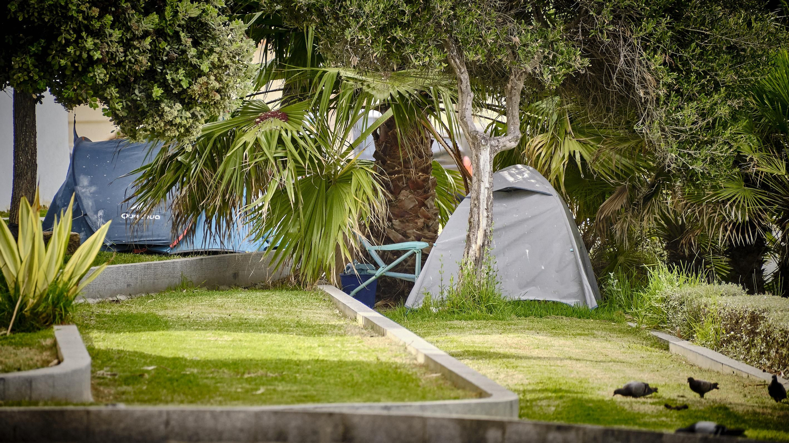 Acampada en la trasera de la peña La Perla.