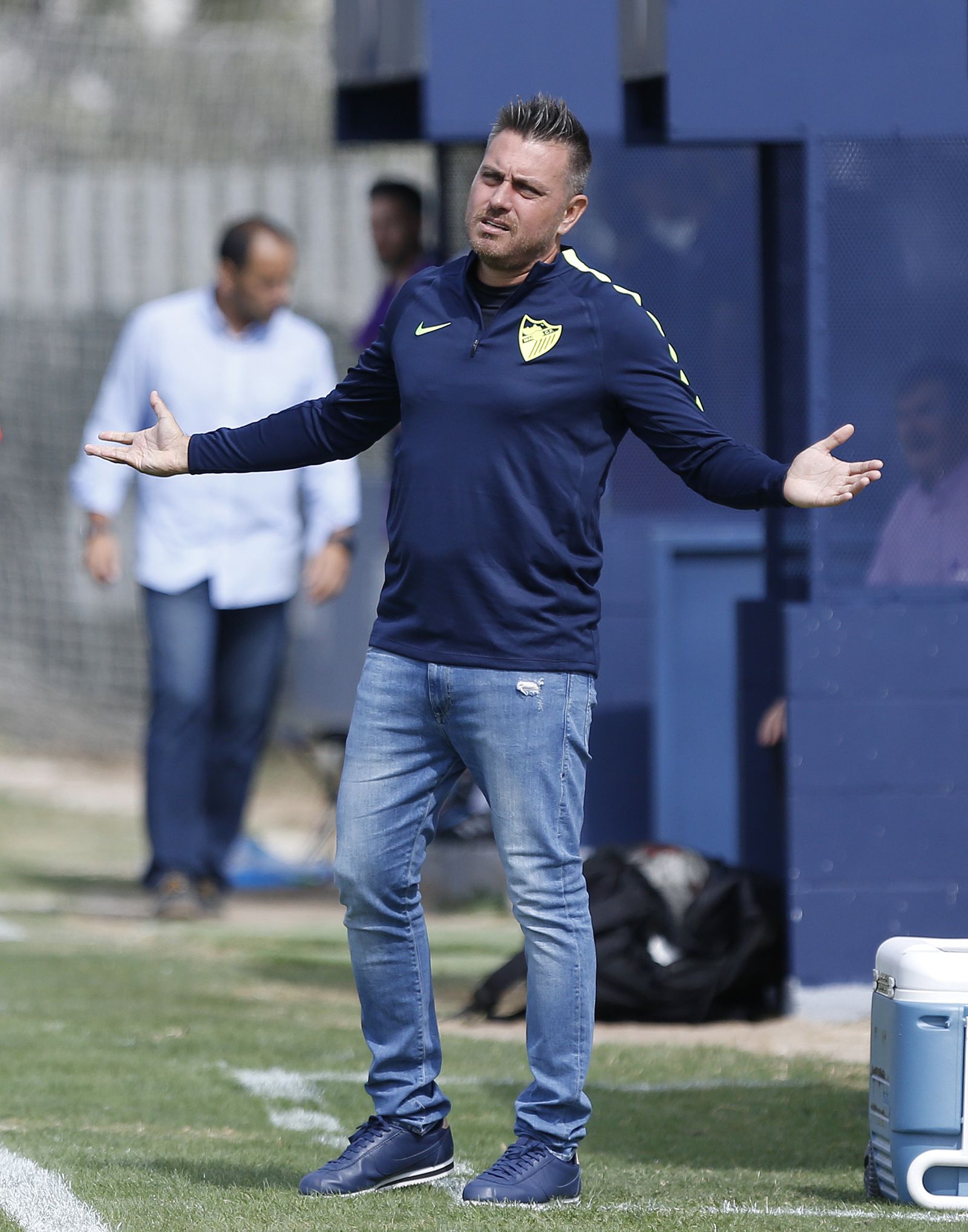 Manel Ruano, en el partido entre el Atlético Malagueño y el Real Jaén.