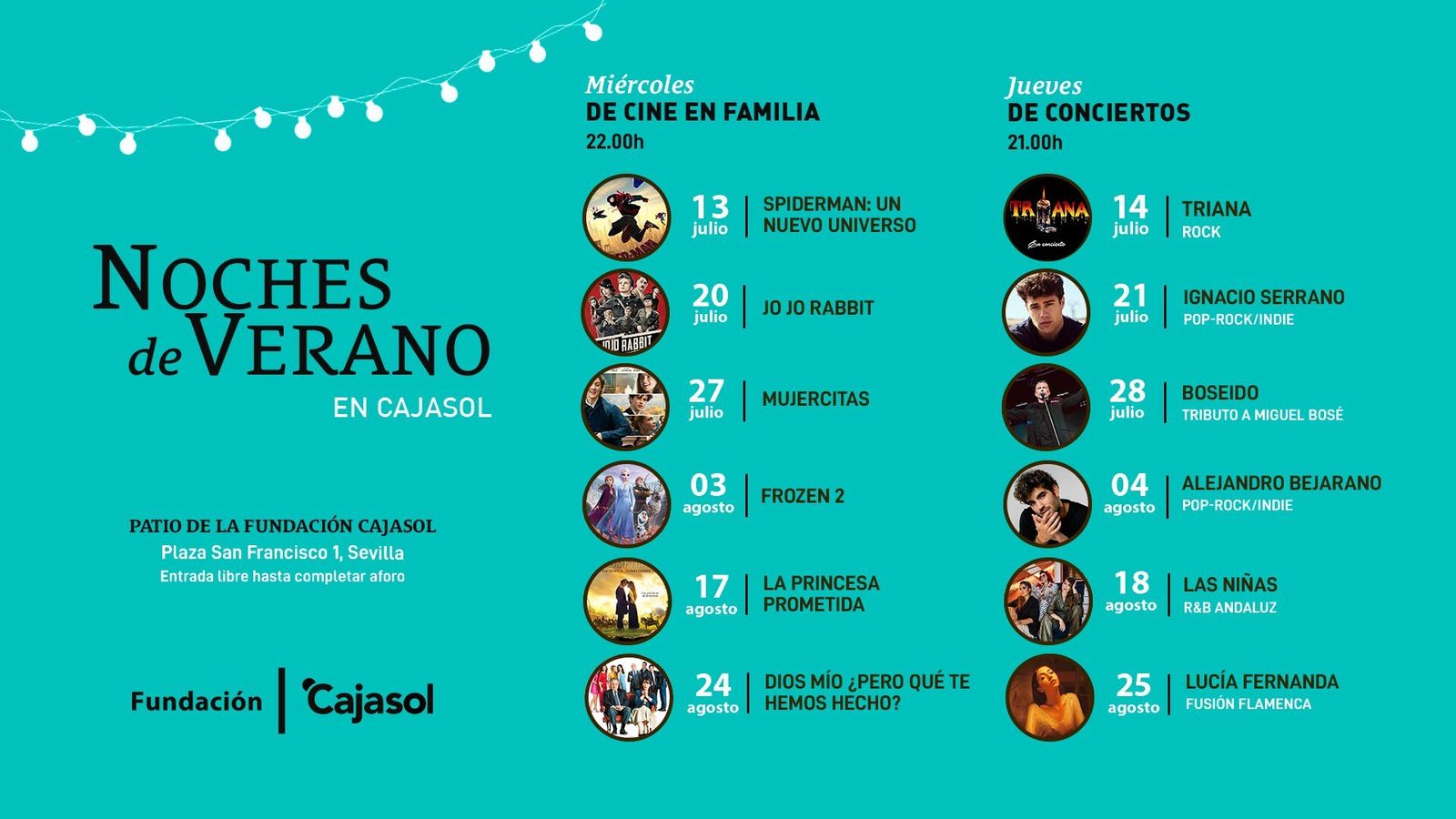 Fundación Cajasol alegra la vida en las noches de verano