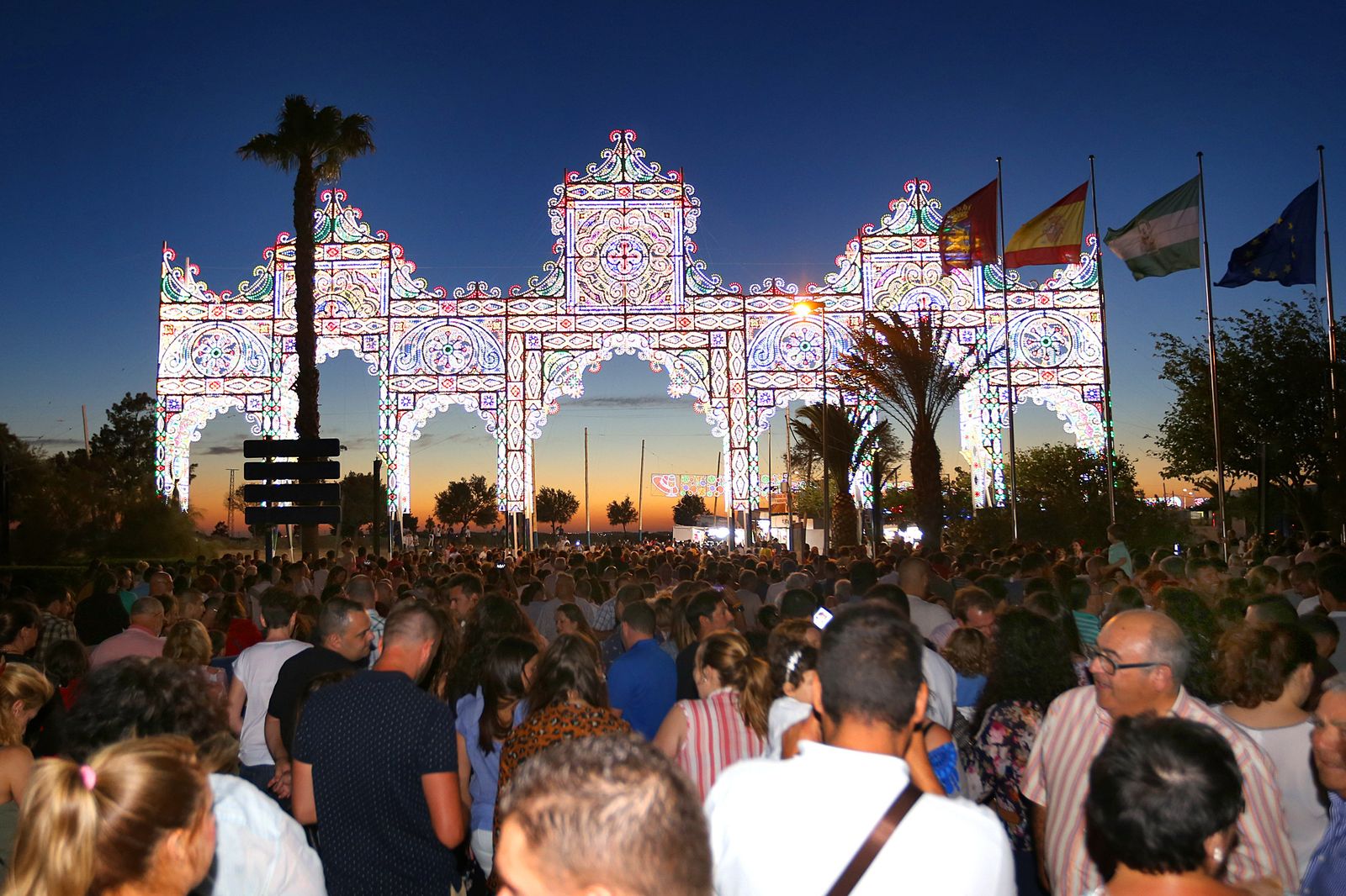 Inauguración del alumbrado de la pasada edición de las fiestas.
